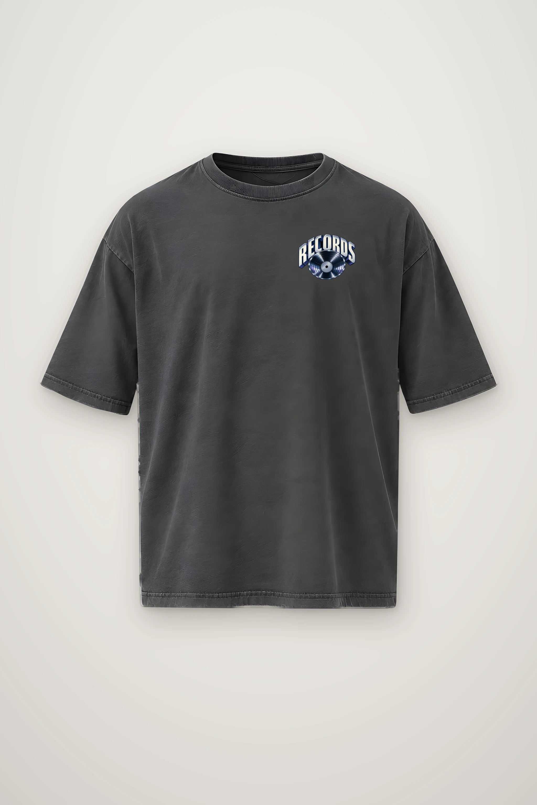 "Records Need Their Own Room" Men's Oversized Heavyweight Crewneck T-Shirt