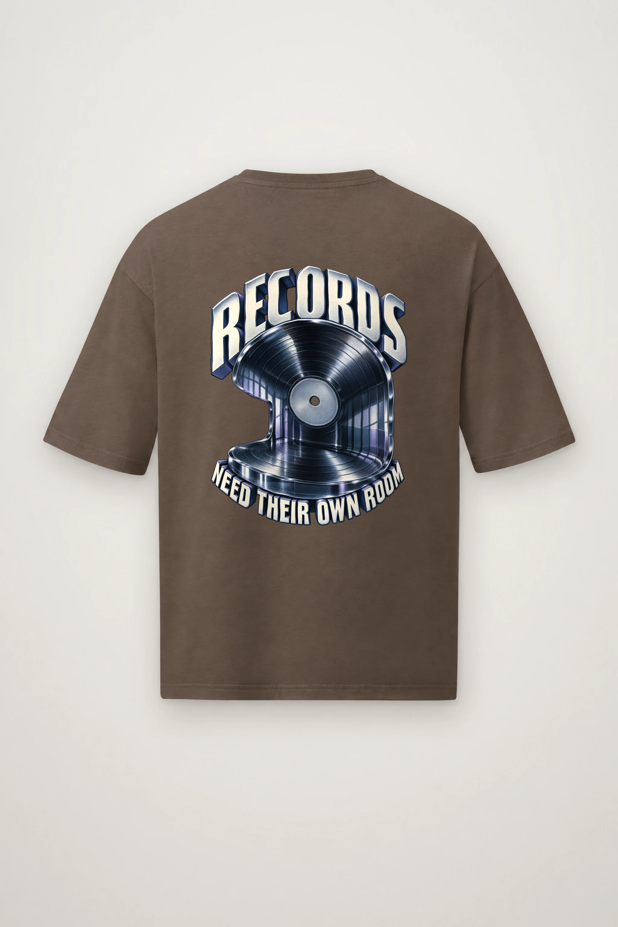 "Records Need Their Own Room" Men's Oversized Heavyweight Crewneck T-Shirt