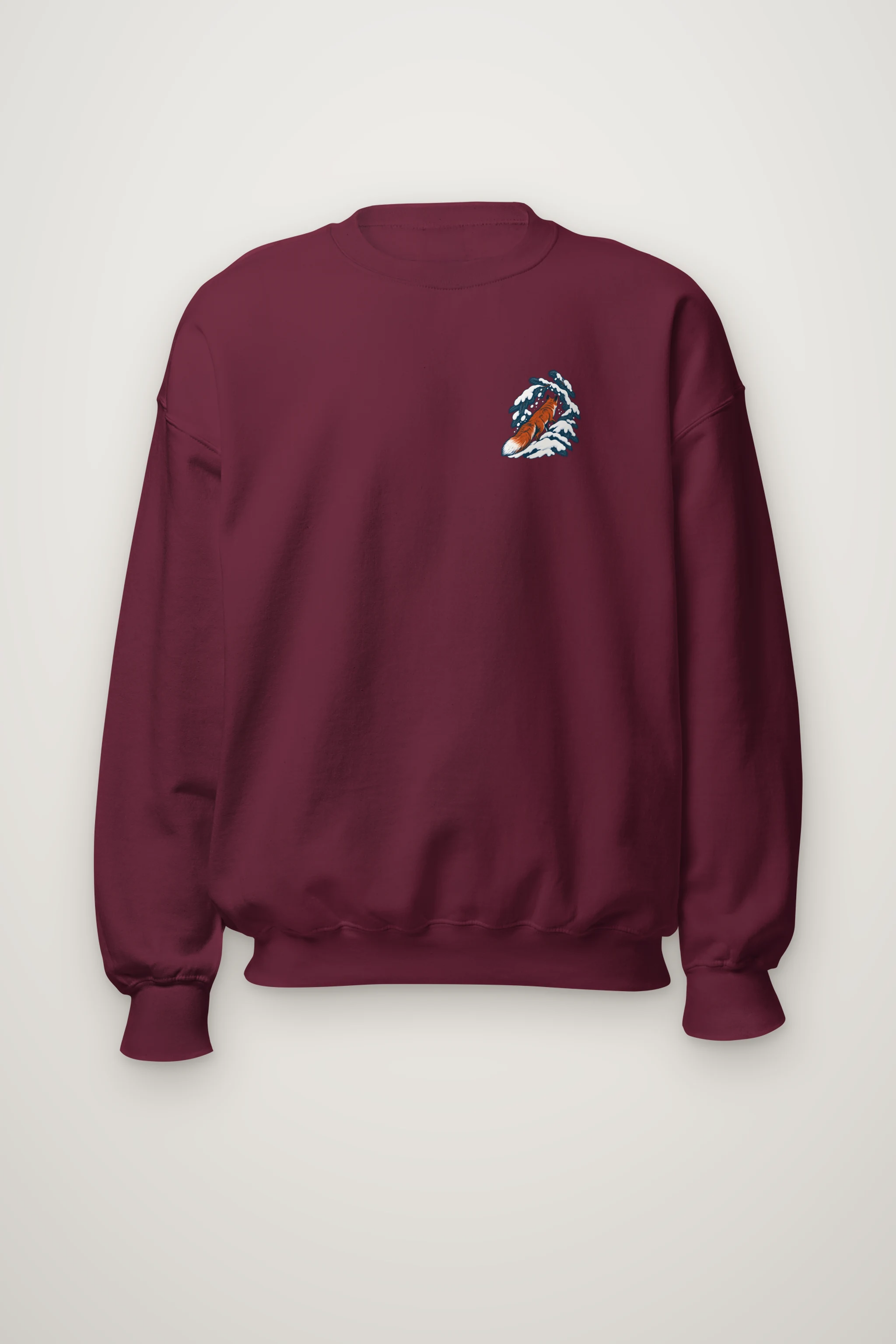 "Red Fox Under Snowy Pines" Heavy Blend Unisex Crewneck Sweatshirt