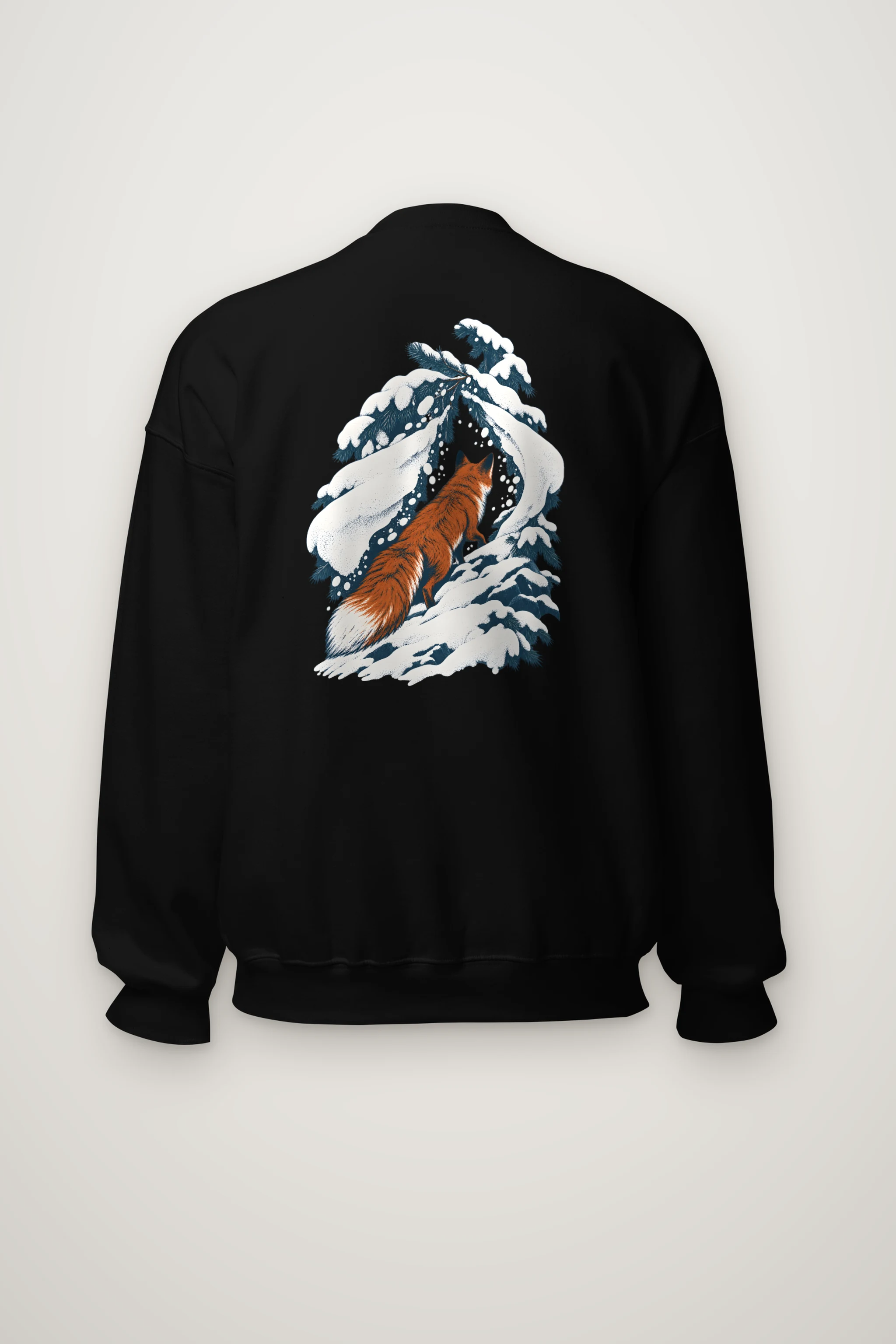"Red Fox Under Snowy Pines" Heavy Blend Unisex Crewneck Sweatshirt
