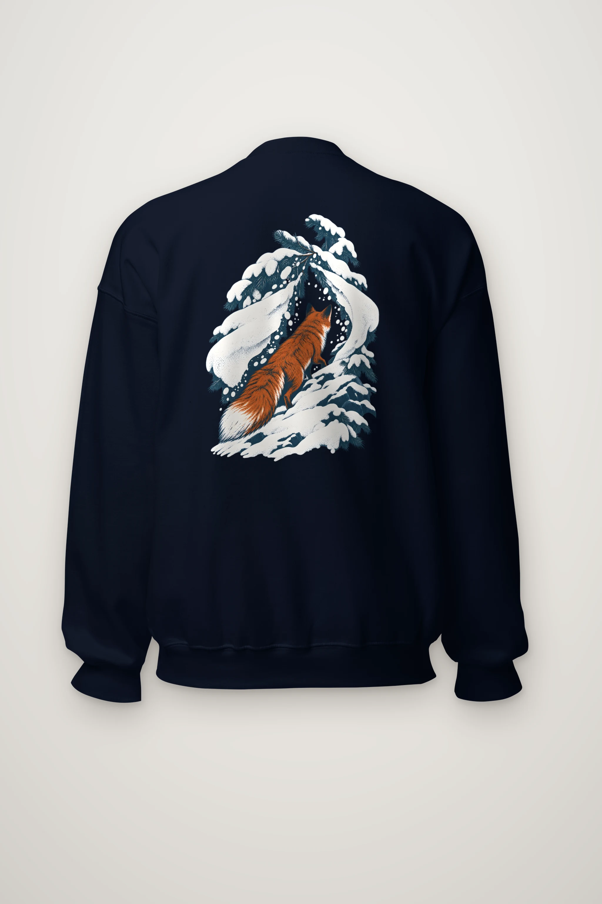 "Red Fox Under Snowy Pines" Heavy Blend Unisex Crewneck Sweatshirt