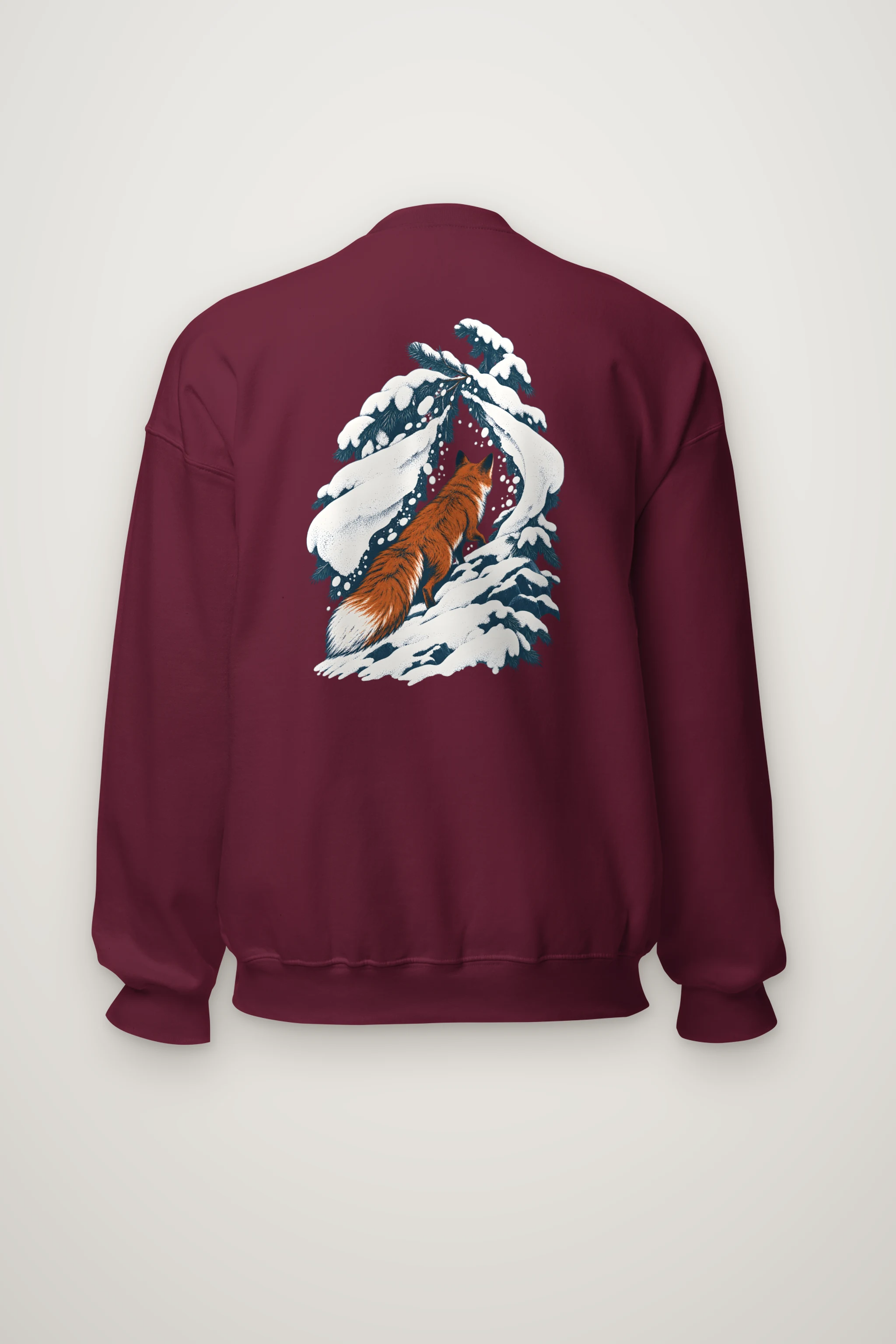 "Red Fox Under Snowy Pines" Heavy Blend Unisex Crewneck Sweatshirt