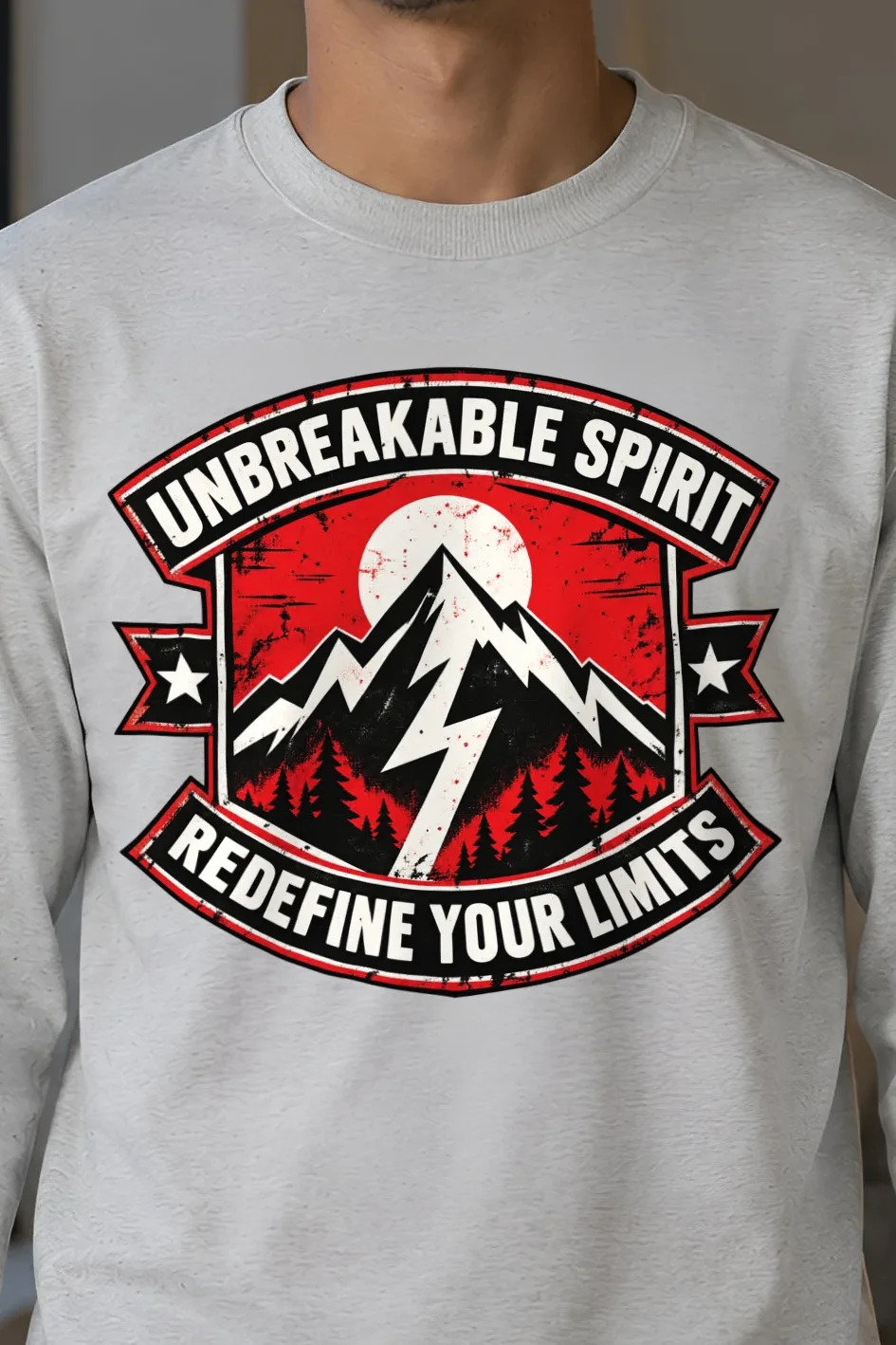 "Redefine Your Limits" Unisex Longsleeve T-shirt - the graphic up close