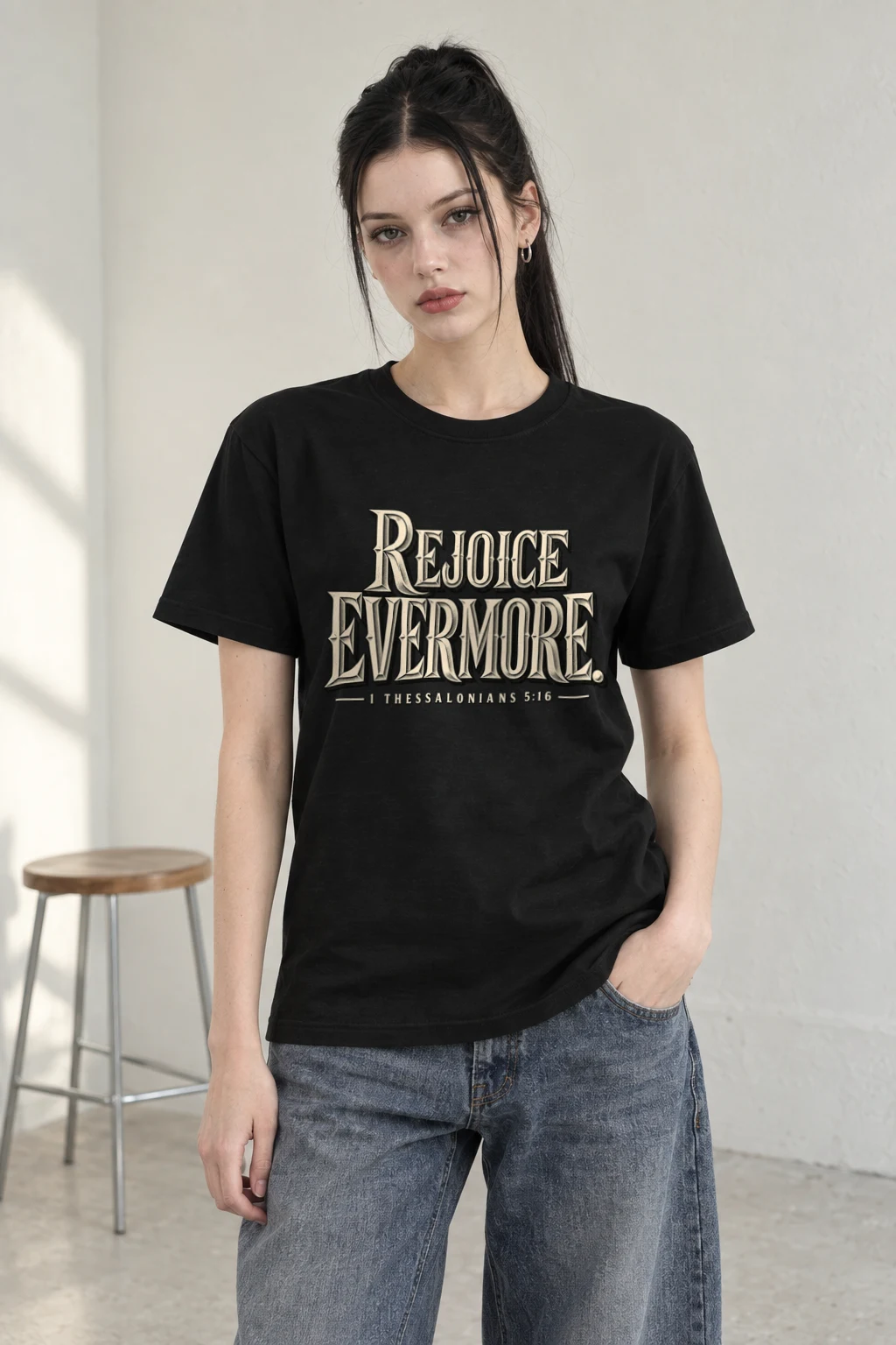 "Rejoice Evermore" Heavyweight Unisex Crewneck T-shirt