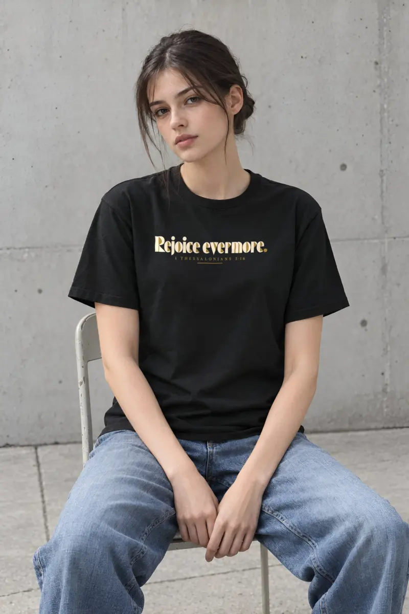 "Rejoice evermore." Heavyweight Unisex Crewneck T-shirt