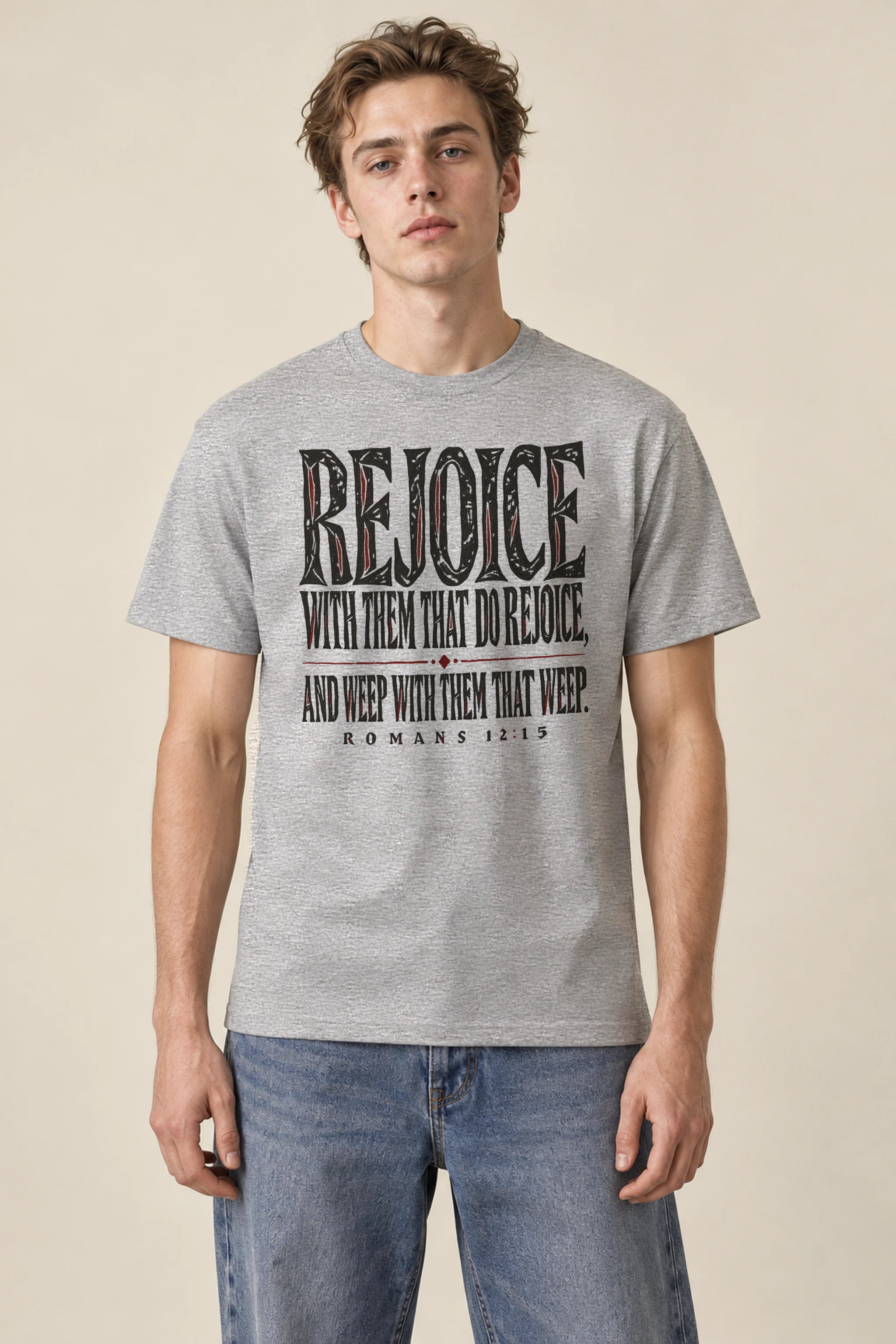 "Rejoice With Them That Do Rejoice" Heavyweight Unisex Crewneck T-shirt