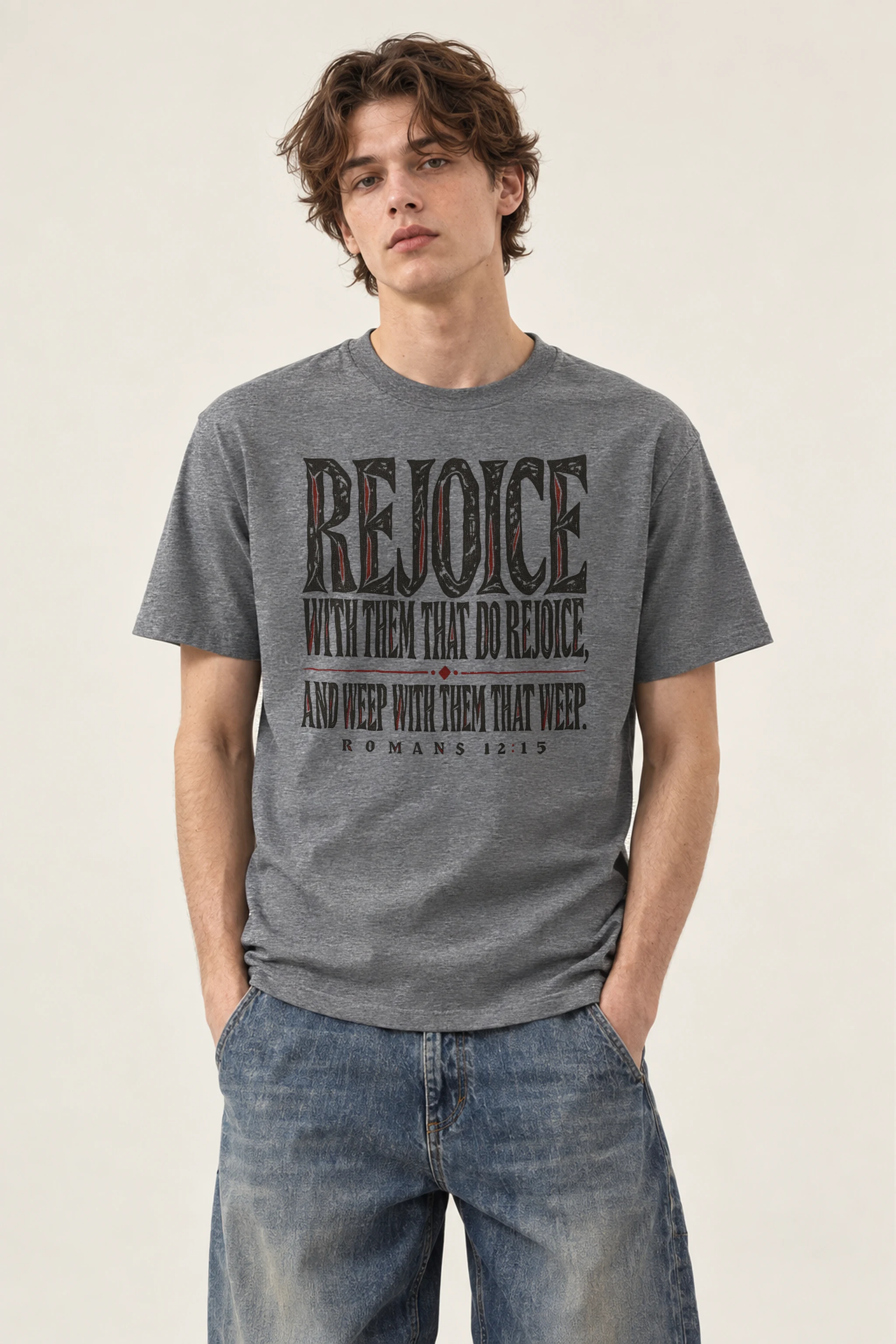 "Rejoice With Them That Do Rejoice" Heavyweight Unisex Crewneck T-shirt