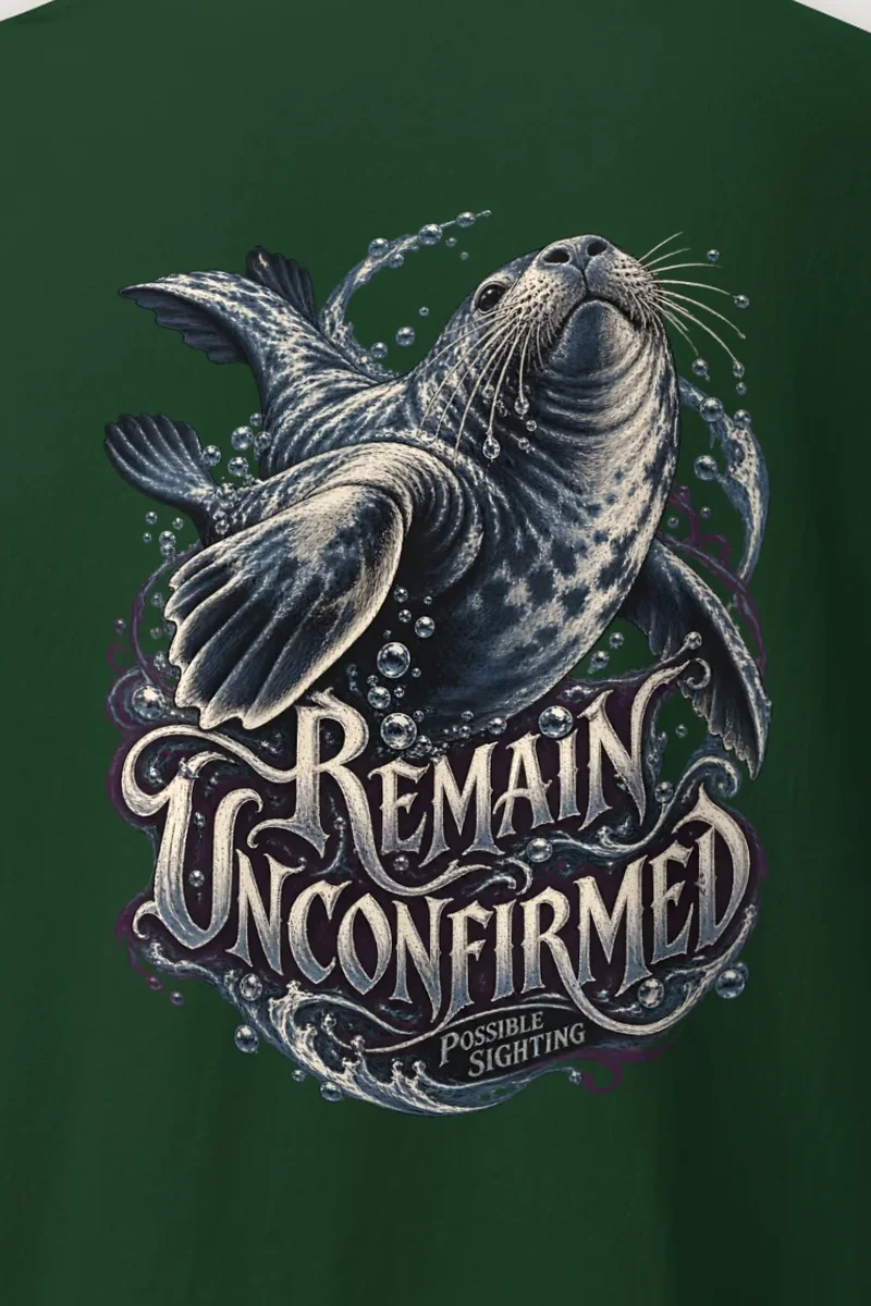 "Remain Unconfirmed" Heavyweight Unisex Crewneck T-shirt - the graphic up close