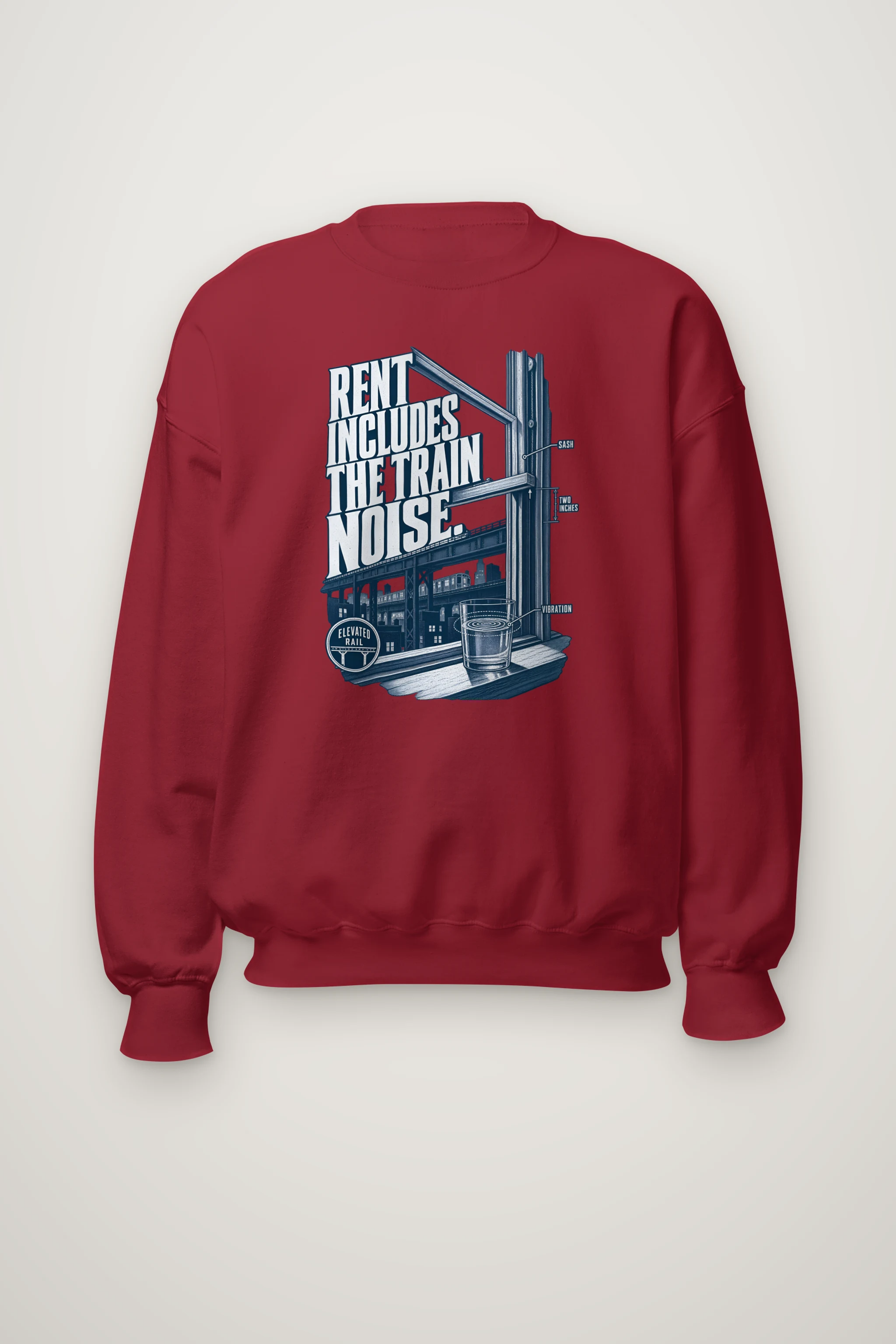"Rent Includes the Train Noise" Heavy Blend Unisex Crewneck Sweatshirt