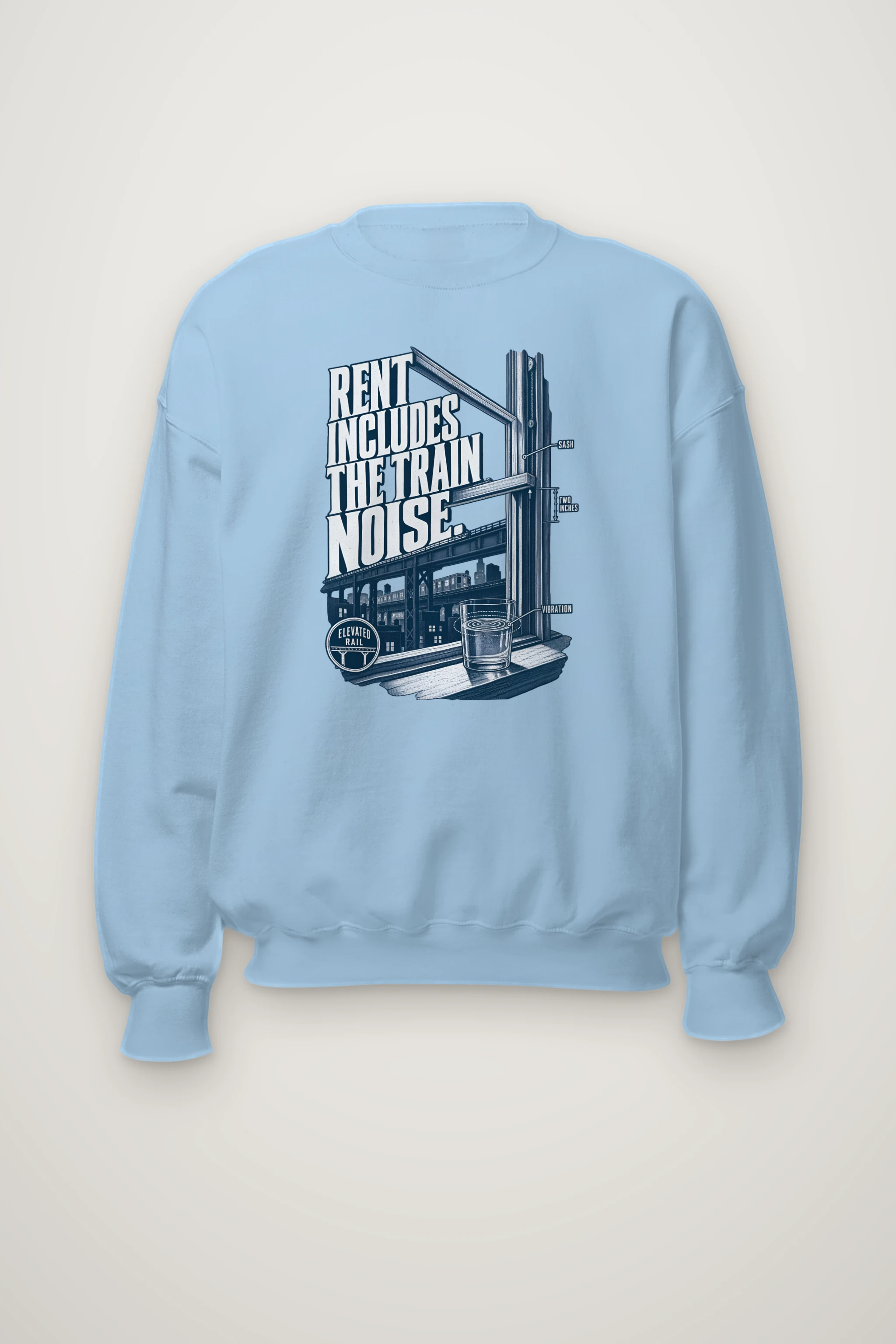 "Rent Includes the Train Noise" Heavy Blend Unisex Crewneck Sweatshirt