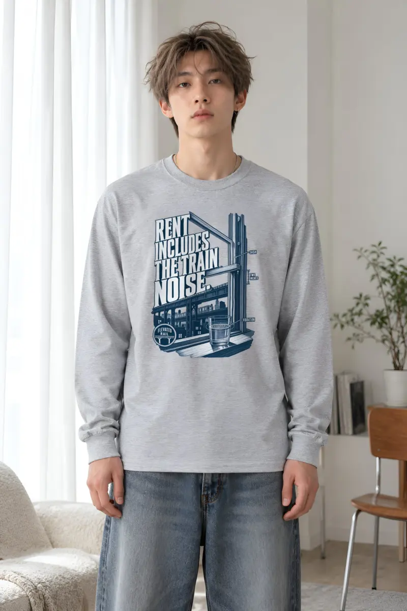 "Rent Includes the Train Noise" Unisex Longsleeve T-shirt