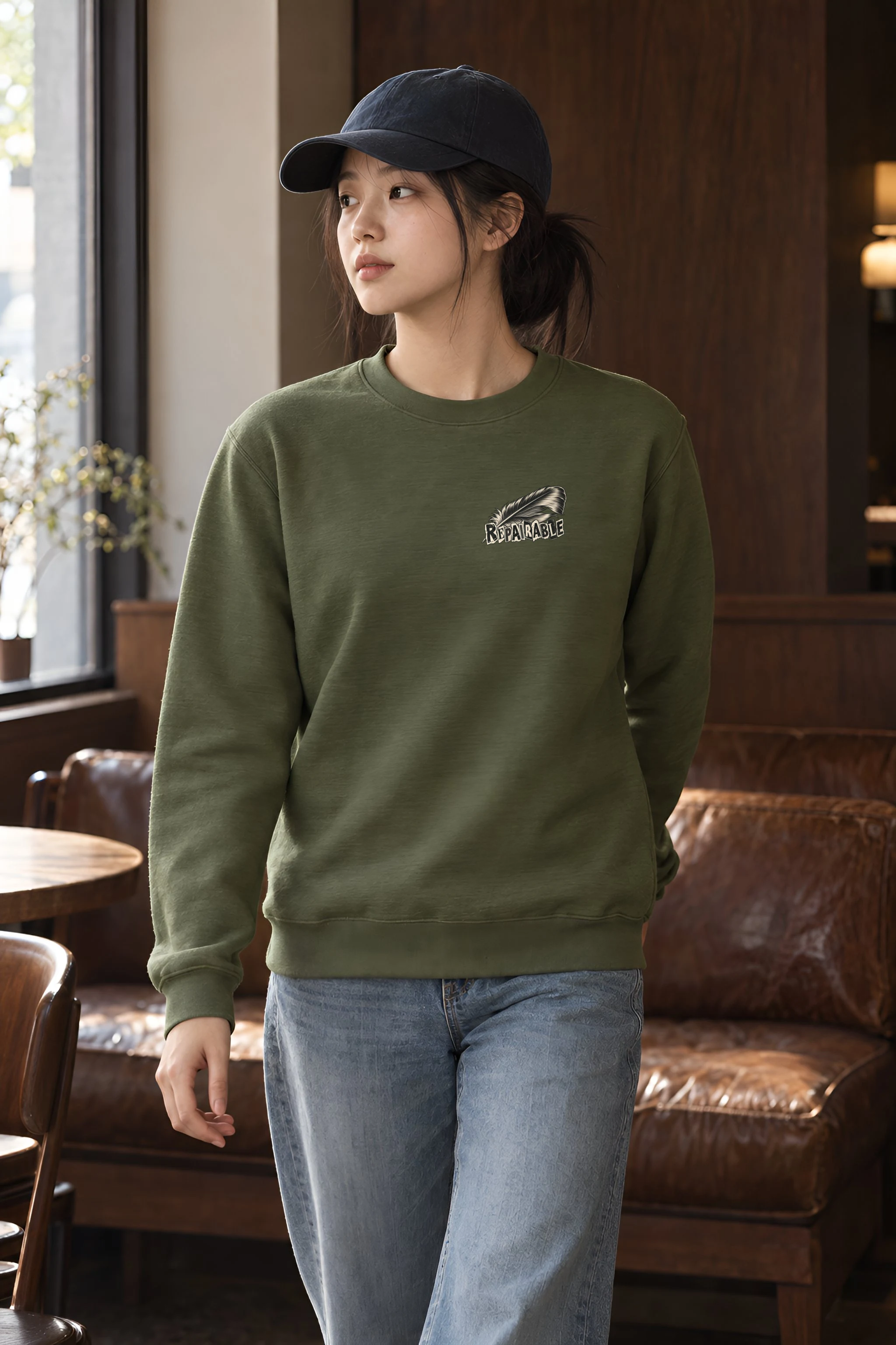 "Repairable Feather Sweatshirt" Heavy Blend Unisex Crewneck Sweatshirt