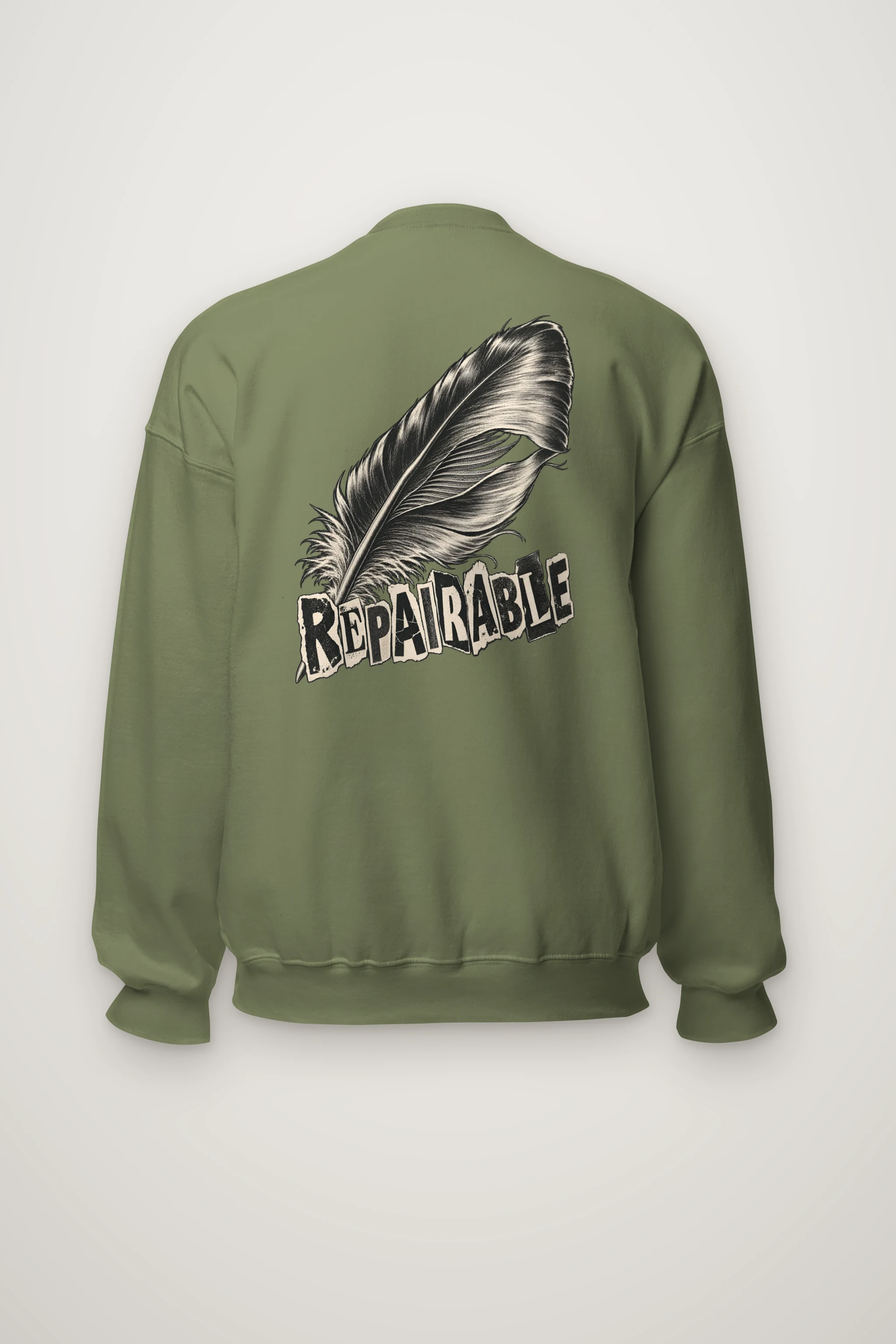 "Repairable Feather Sweatshirt" Heavy Blend Unisex Crewneck Sweatshirt