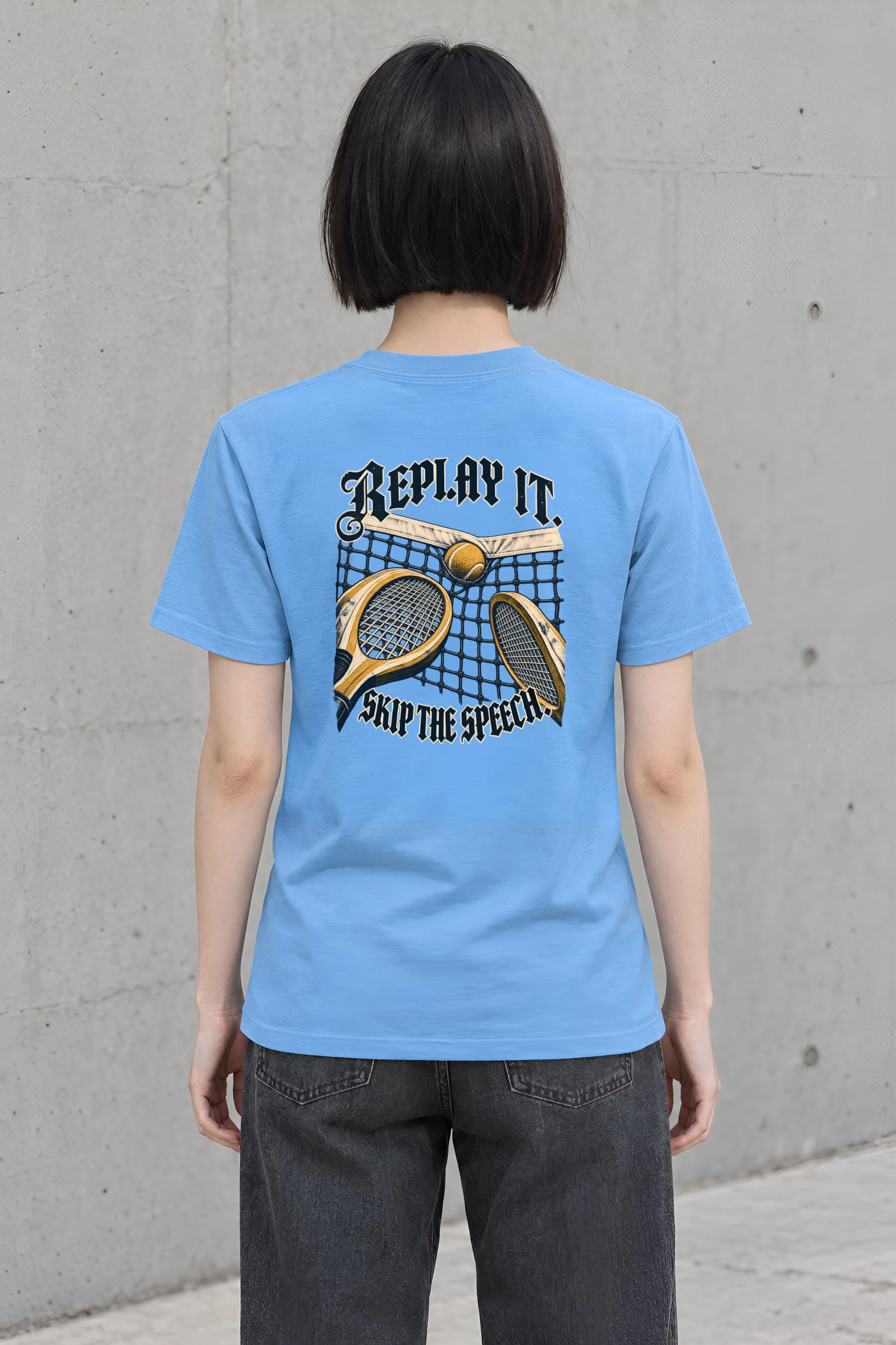 "Replay It Skip the Speech" Heavyweight Unisex Crewneck T-shirt