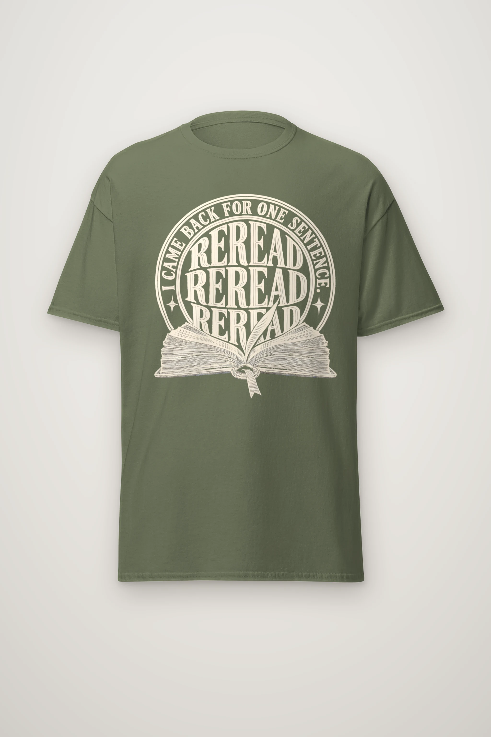 "Reread Open Book" Heavyweight Unisex Crewneck T-shirt