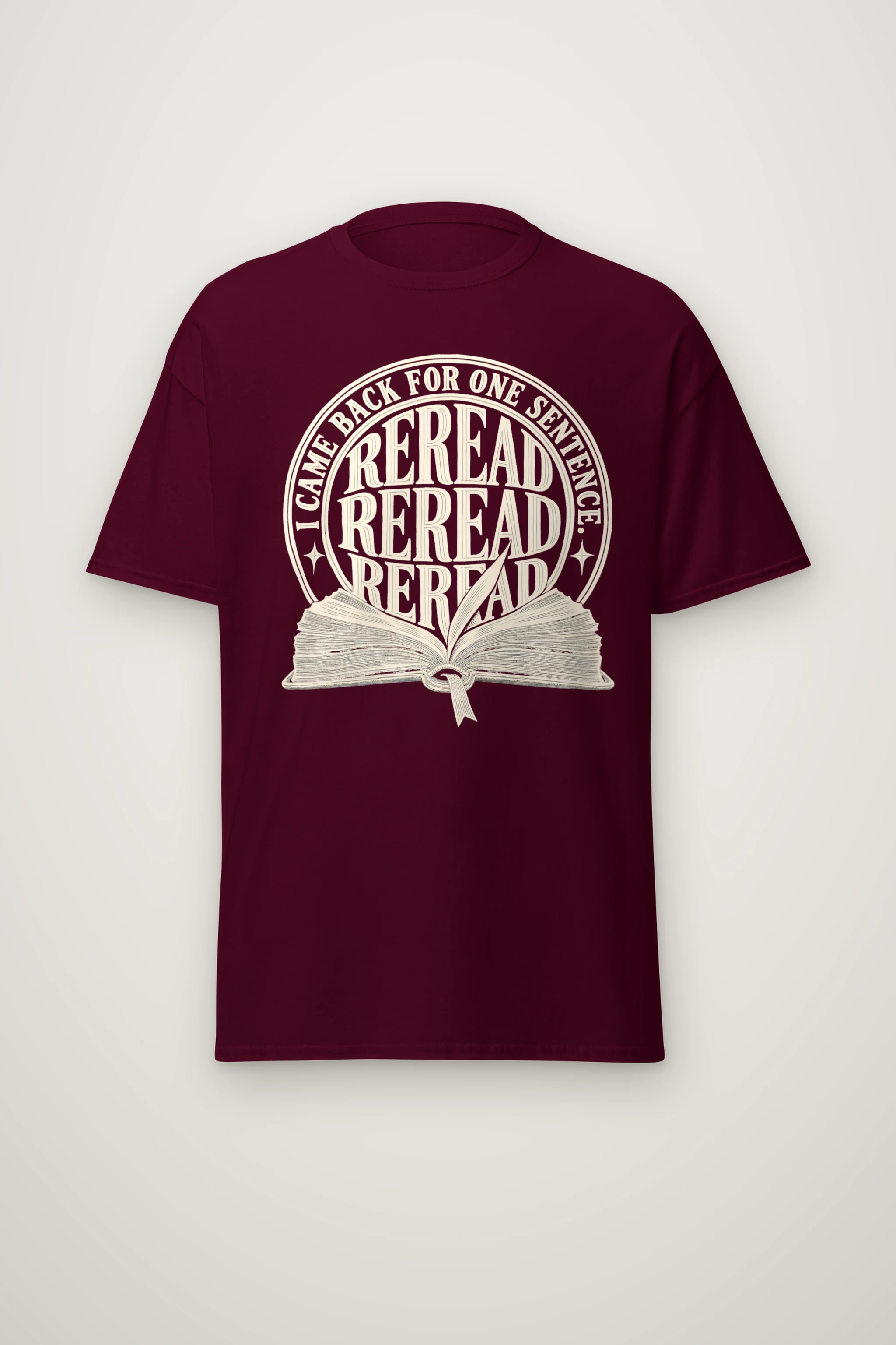 "Reread Open Book" Heavyweight Unisex Crewneck T-shirt