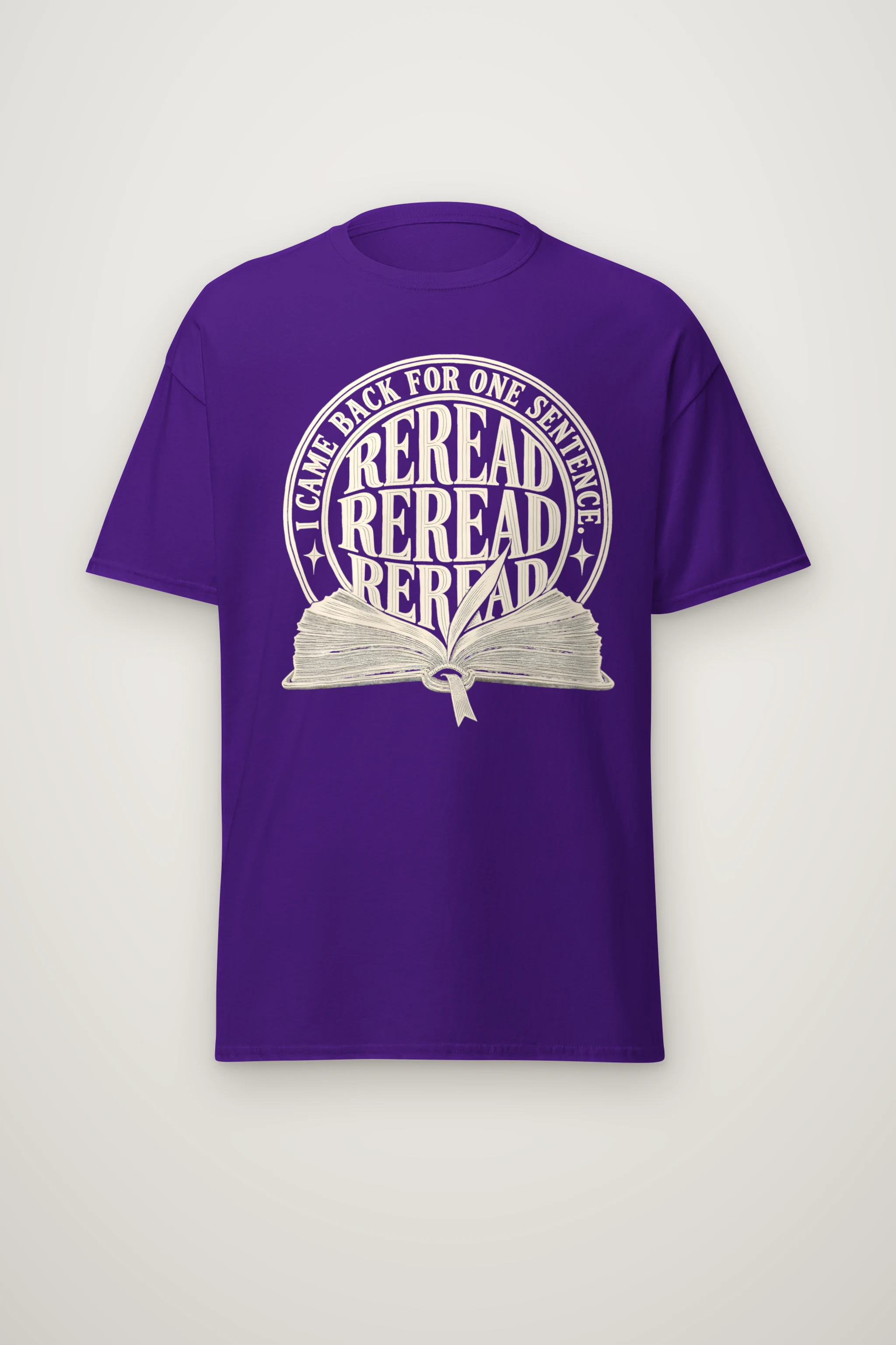 "Reread Open Book" Heavyweight Unisex Crewneck T-shirt