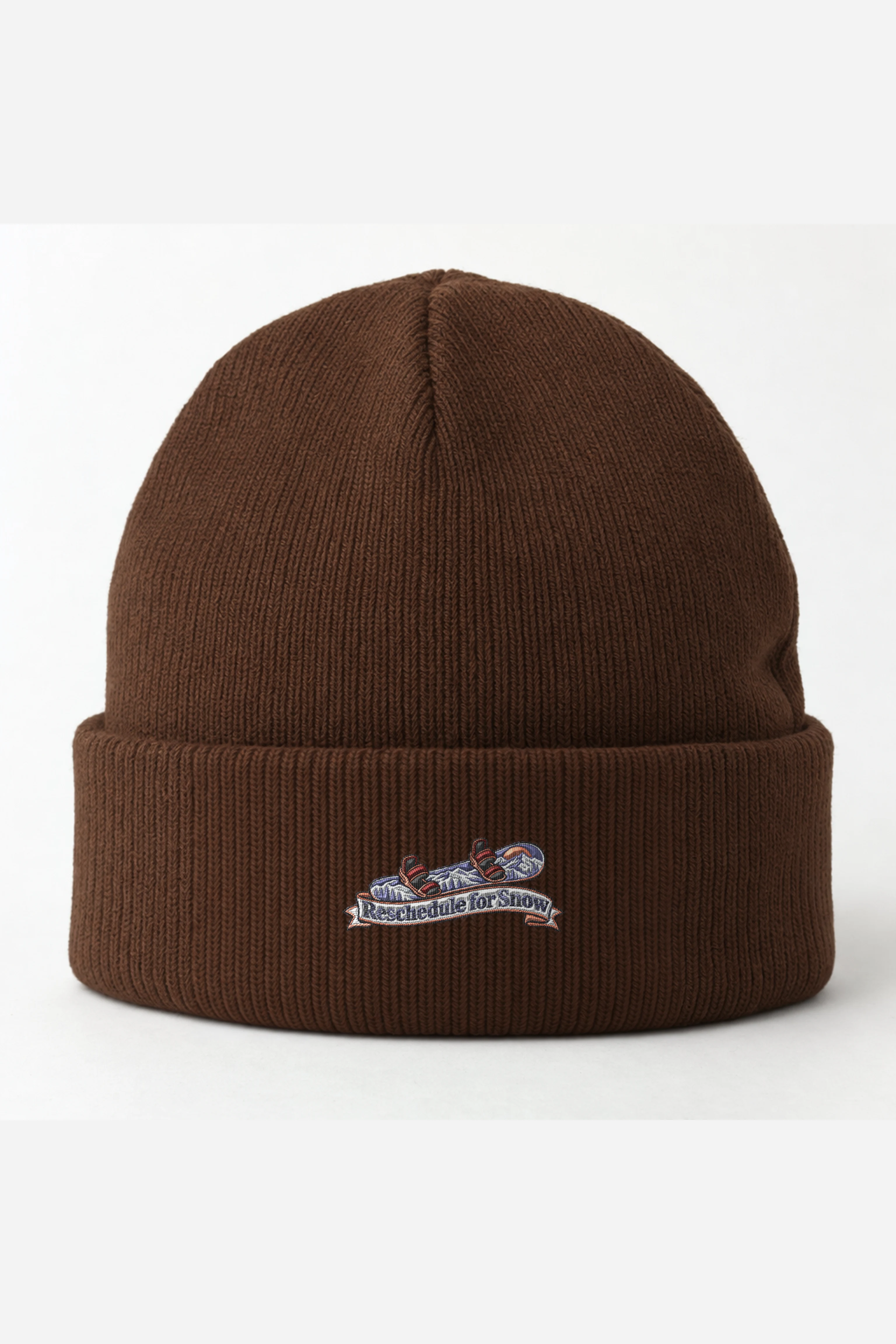 "Reschedule for Snow" Cuffed Beanie · Embroidered
