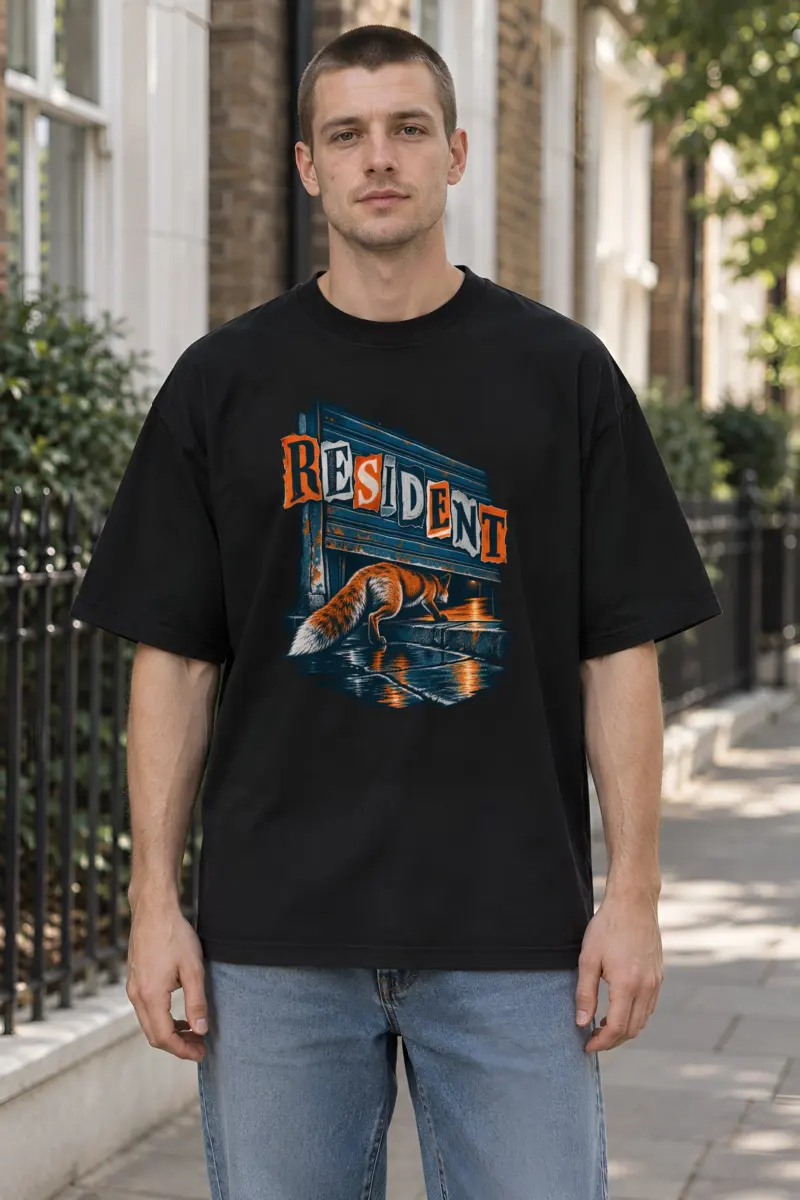 "RESIDENT" Unisex Oversized Heavyweight Crewneck T-Shirt