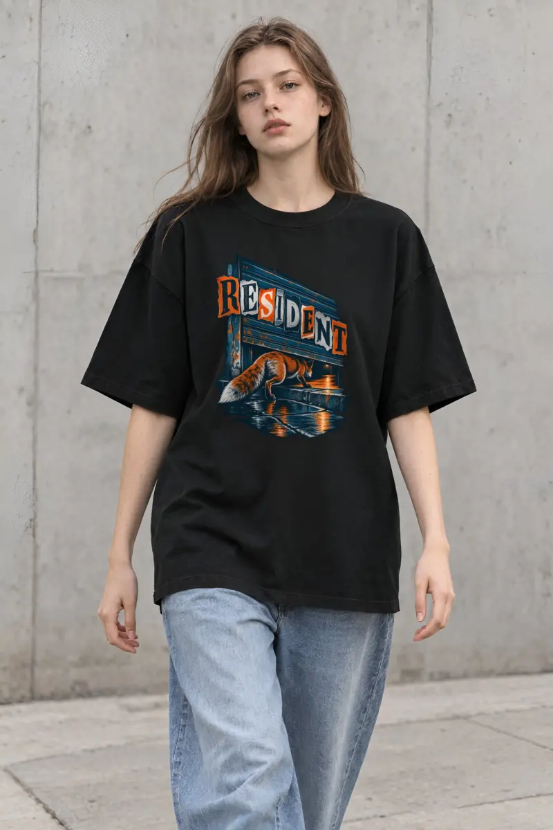 "RESIDENT" Unisex Oversized Heavyweight Crewneck T-Shirt