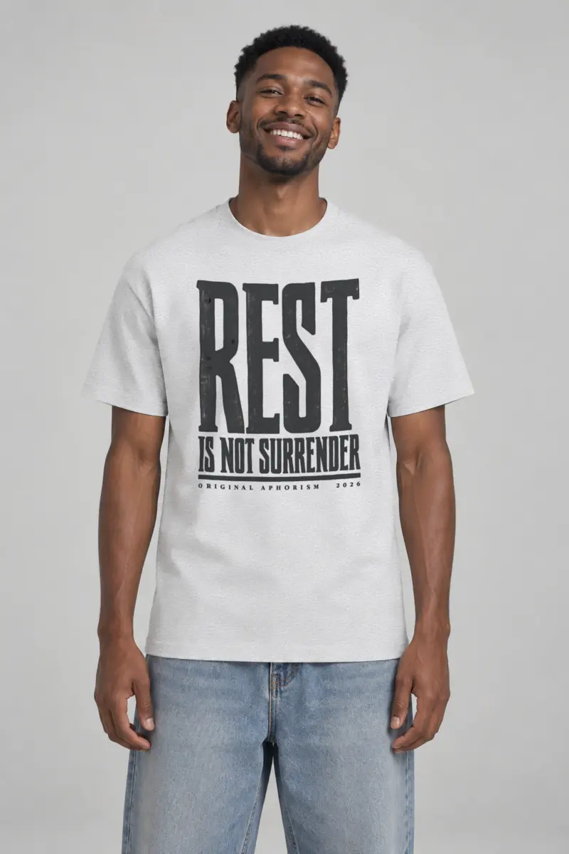 "Rest Is Not Surrender" Heavyweight Unisex Crewneck T-shirt
