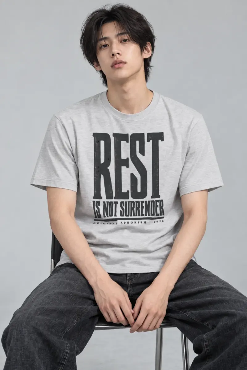 "Rest Is Not Surrender" Heavyweight Unisex Crewneck T-shirt