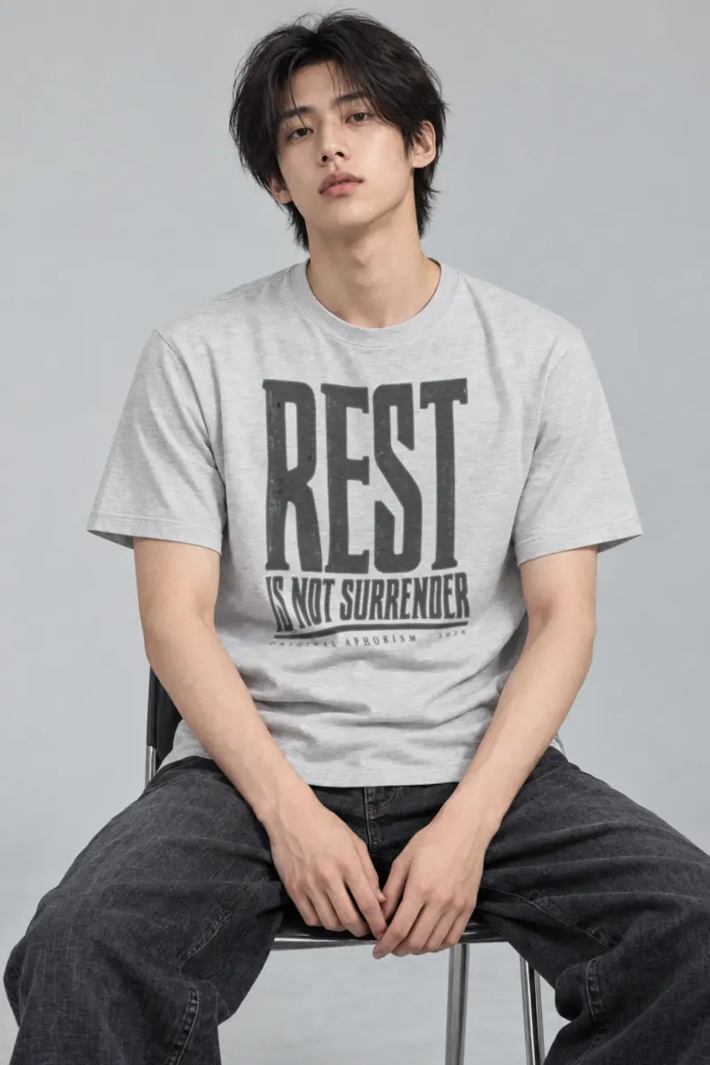 "Rest Is Not Surrender" Heavyweight Unisex Crewneck T-shirt