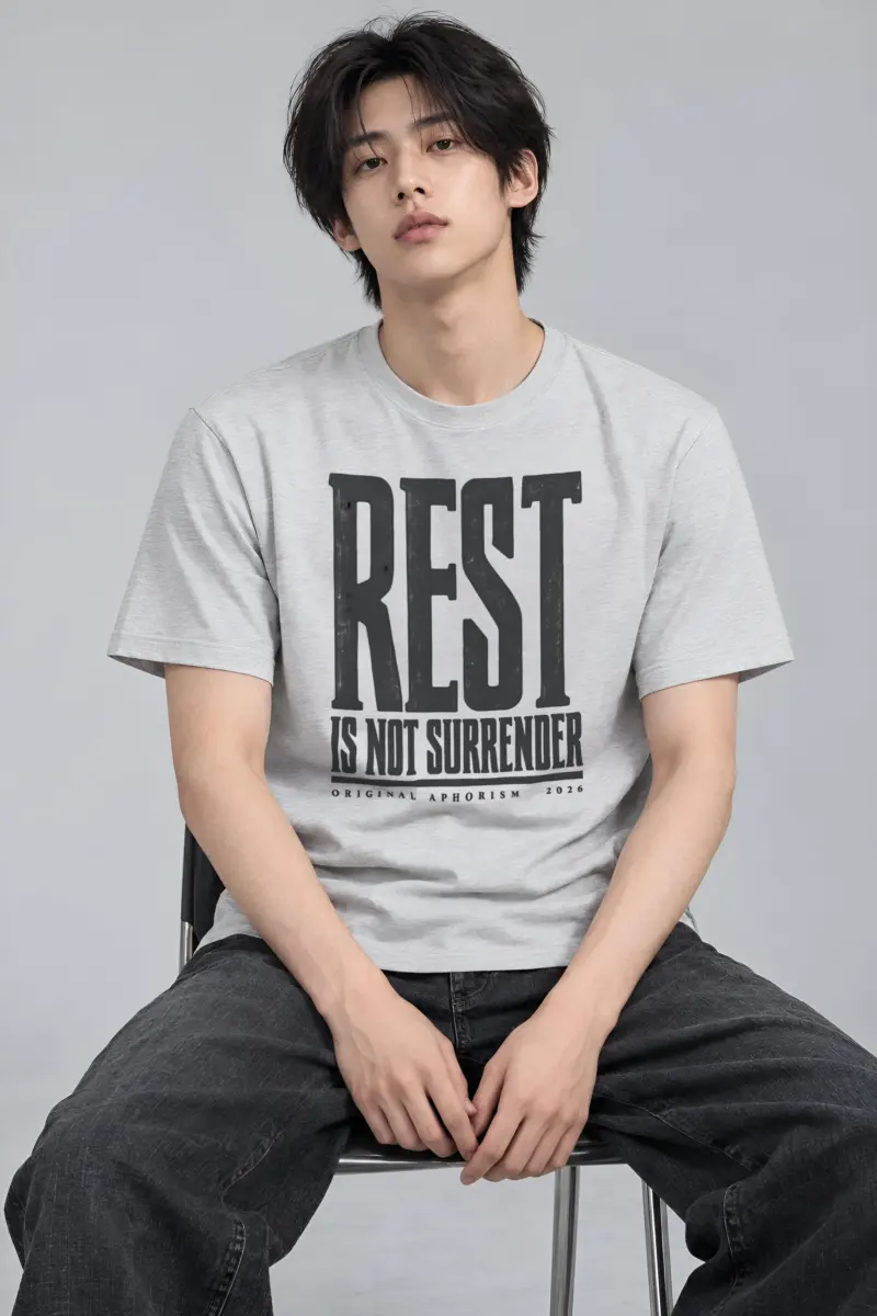 "Rest Is Not Surrender" Heavyweight Unisex Crewneck T-shirt