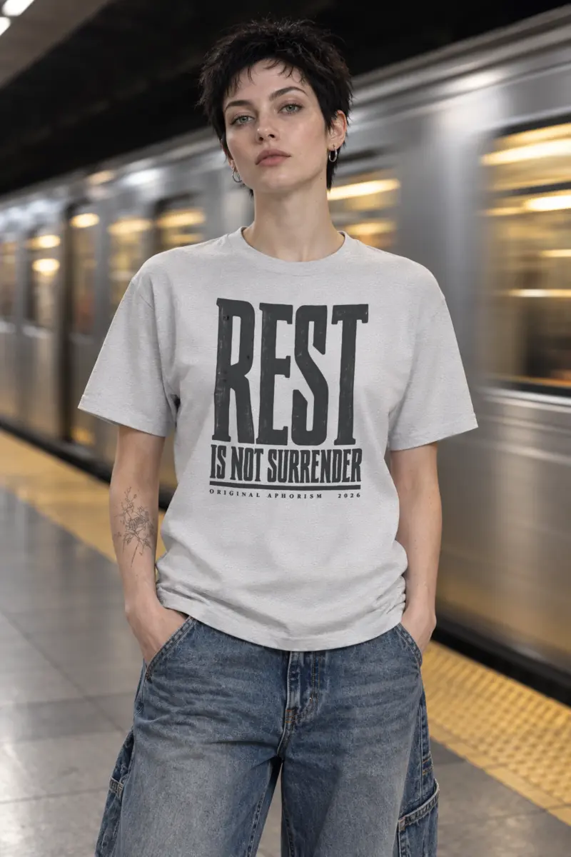 "Rest Is Not Surrender" Heavyweight Unisex Crewneck T-shirt