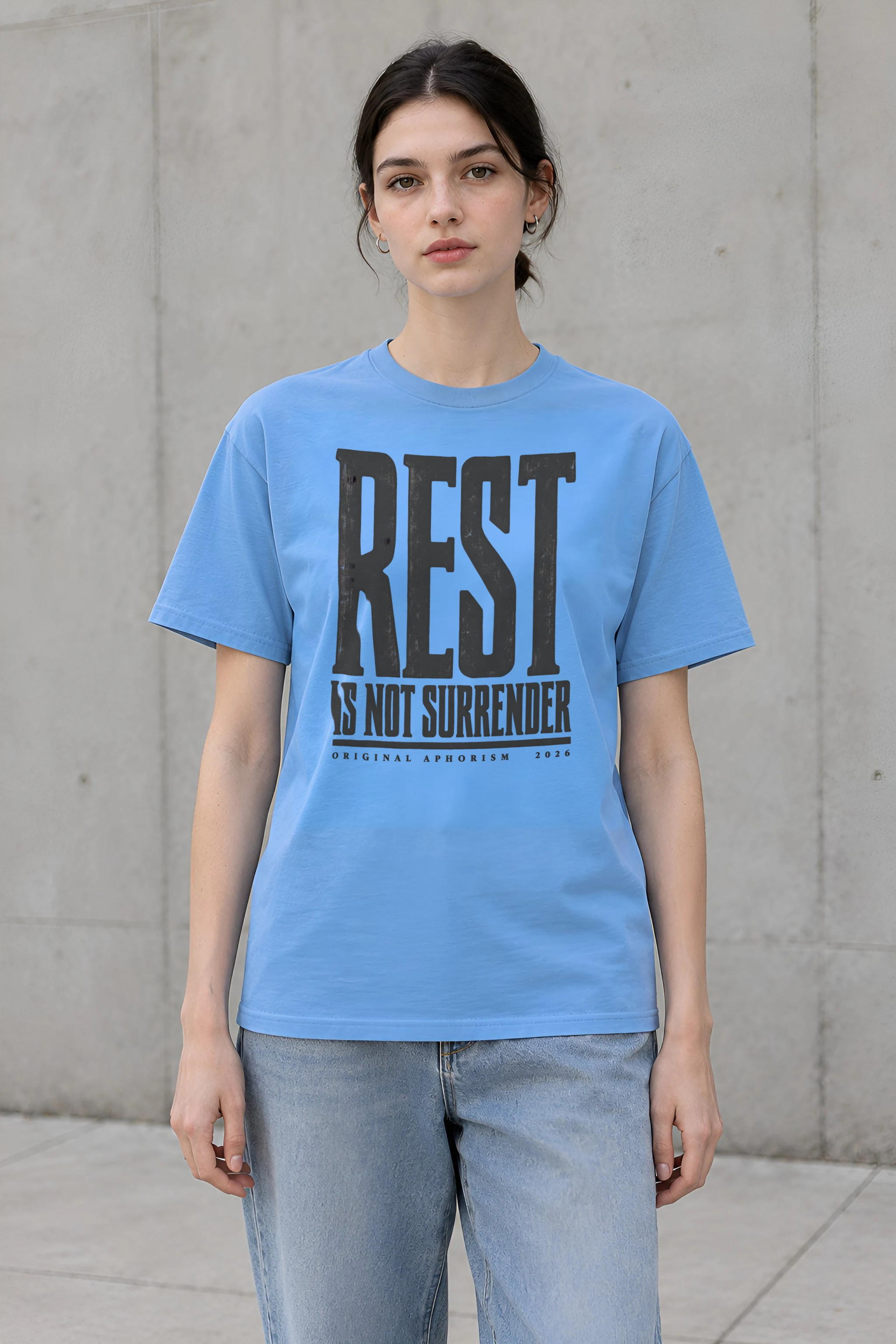 "Rest Is Not Surrender" Heavyweight Unisex Crewneck T-shirt
