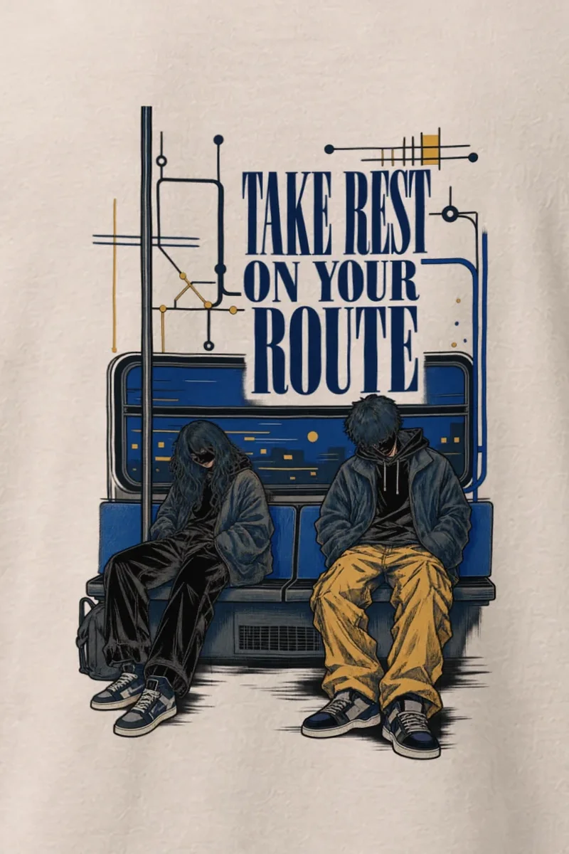 "Rest On Your Route" Heavyweight Unisex Crewneck T-shirt