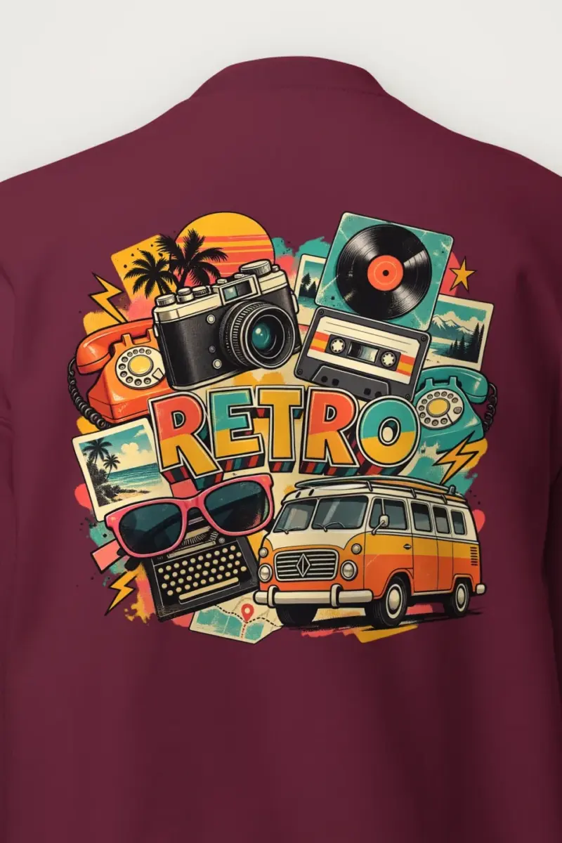 "Retro Culture Collage" Heavy Blend Unisex Crewneck Sweatshirt