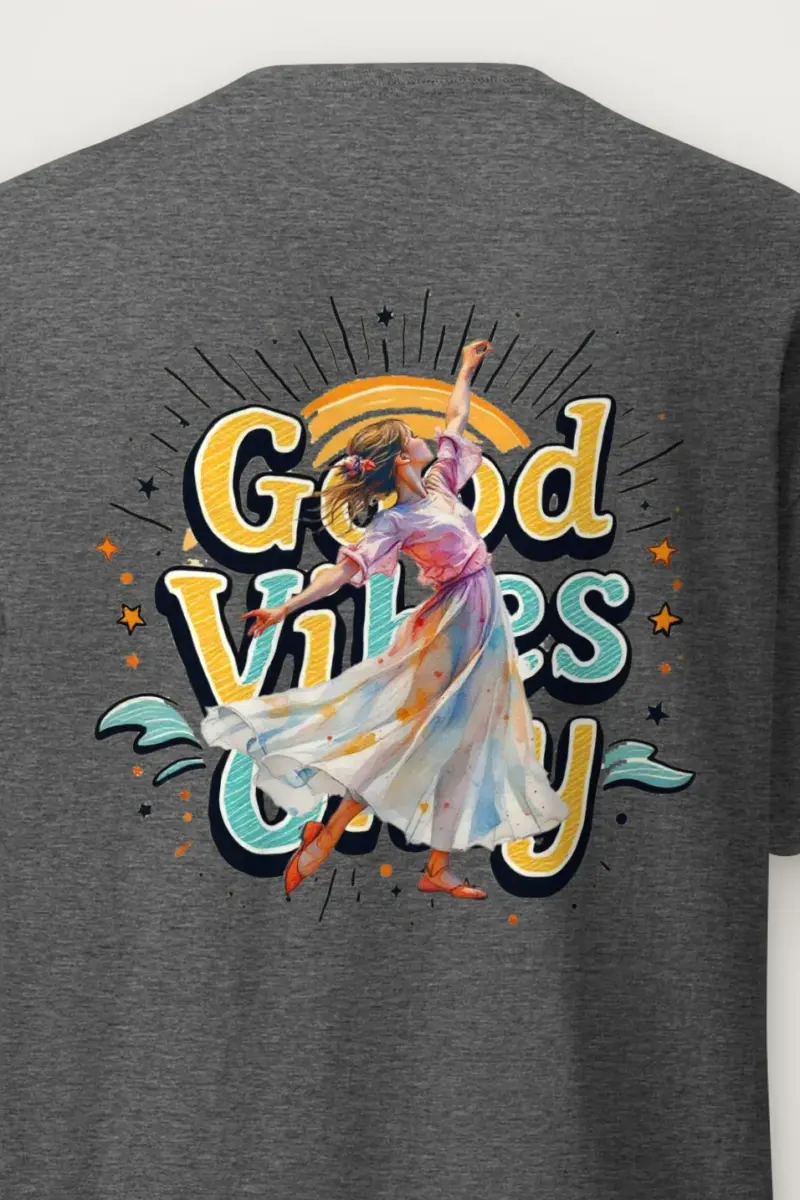 "Retro Dance Rays" Heavyweight Unisex Crewneck T-shirt