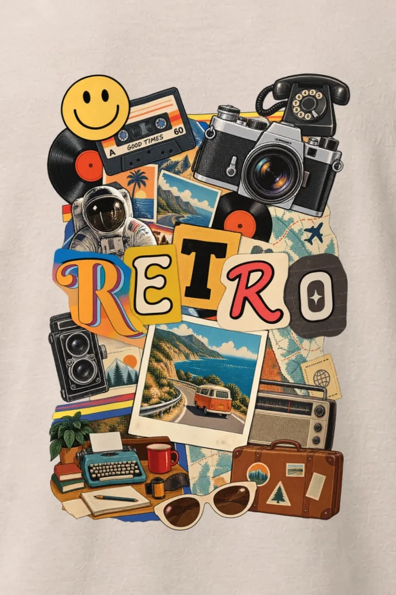 "Retro Good Times" Heavyweight Unisex Crewneck T-shirt
