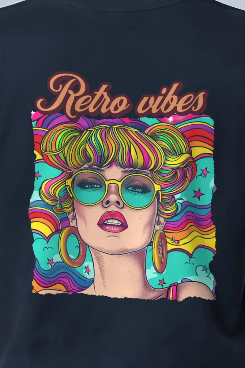 "Retro Vibes" Heavyweight Unisex Crewneck T-shirt