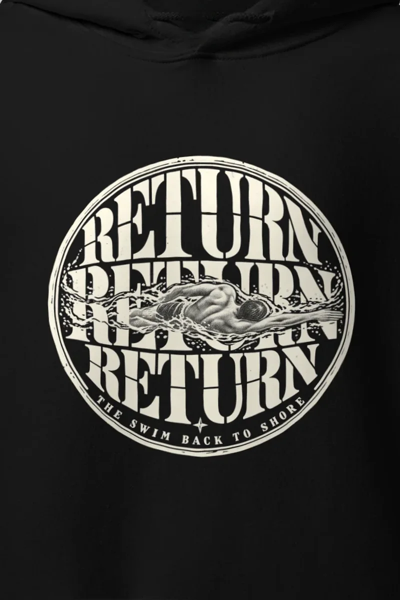 "Return Return Return Return" Heavy Blend Unisex Pullover Hoodie - the graphic up close