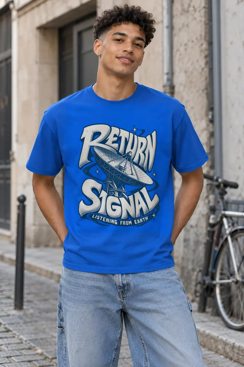 "Return Signal Listening From Earth" Heavyweight Unisex Crewneck T-shirt