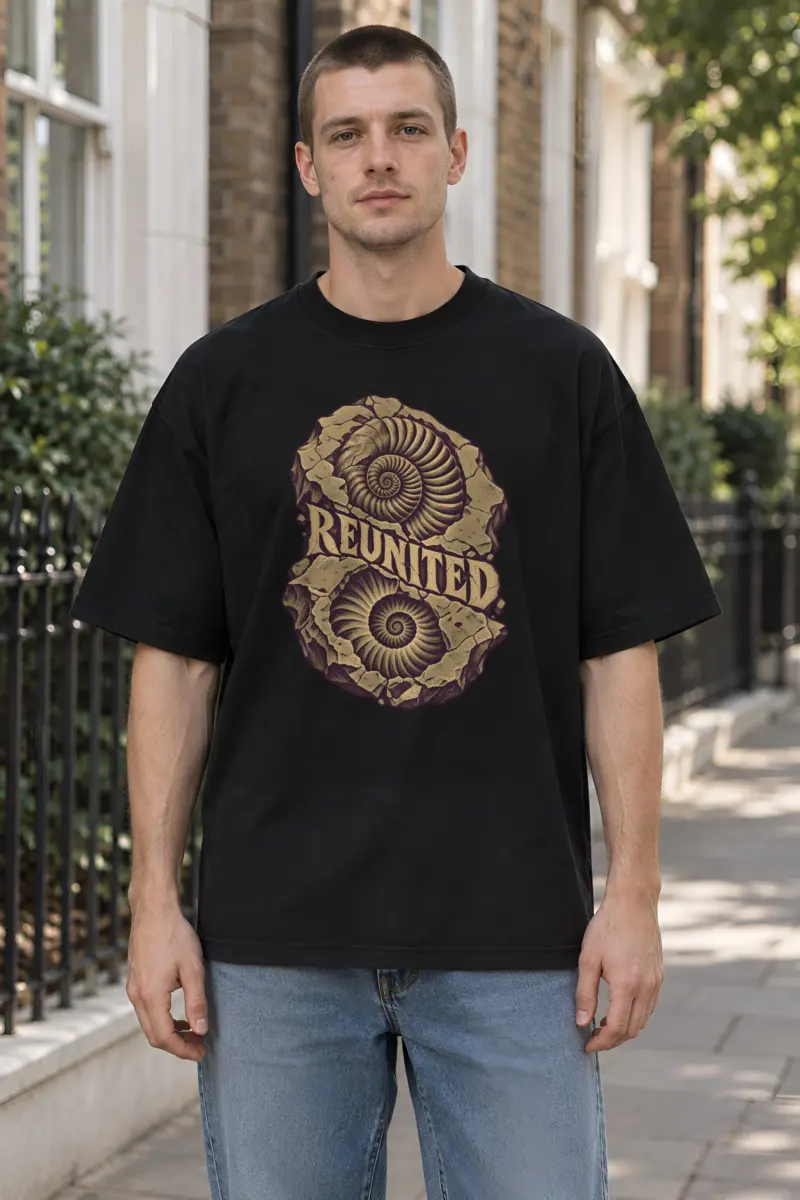 "REUNITED" Unisex Oversized Heavyweight Crewneck T-Shirt