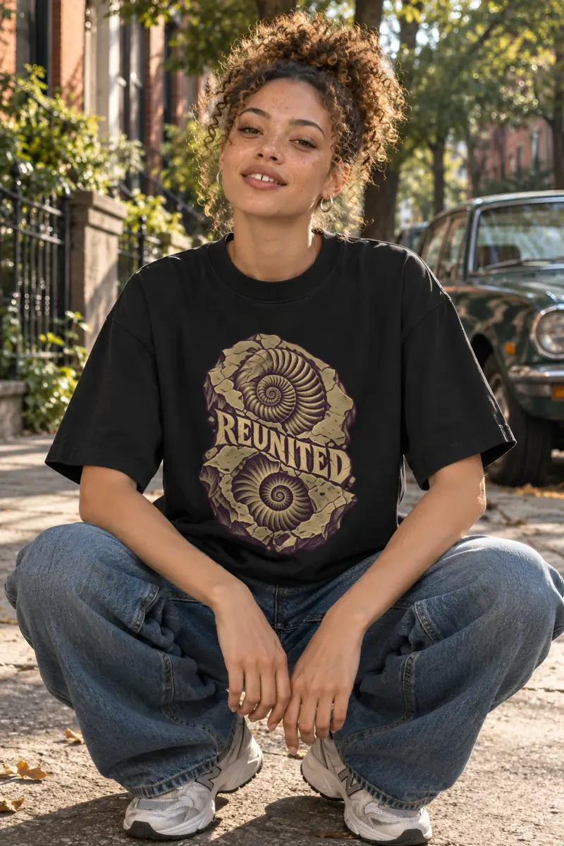 "REUNITED" Unisex Oversized Heavyweight Crewneck T-Shirt
