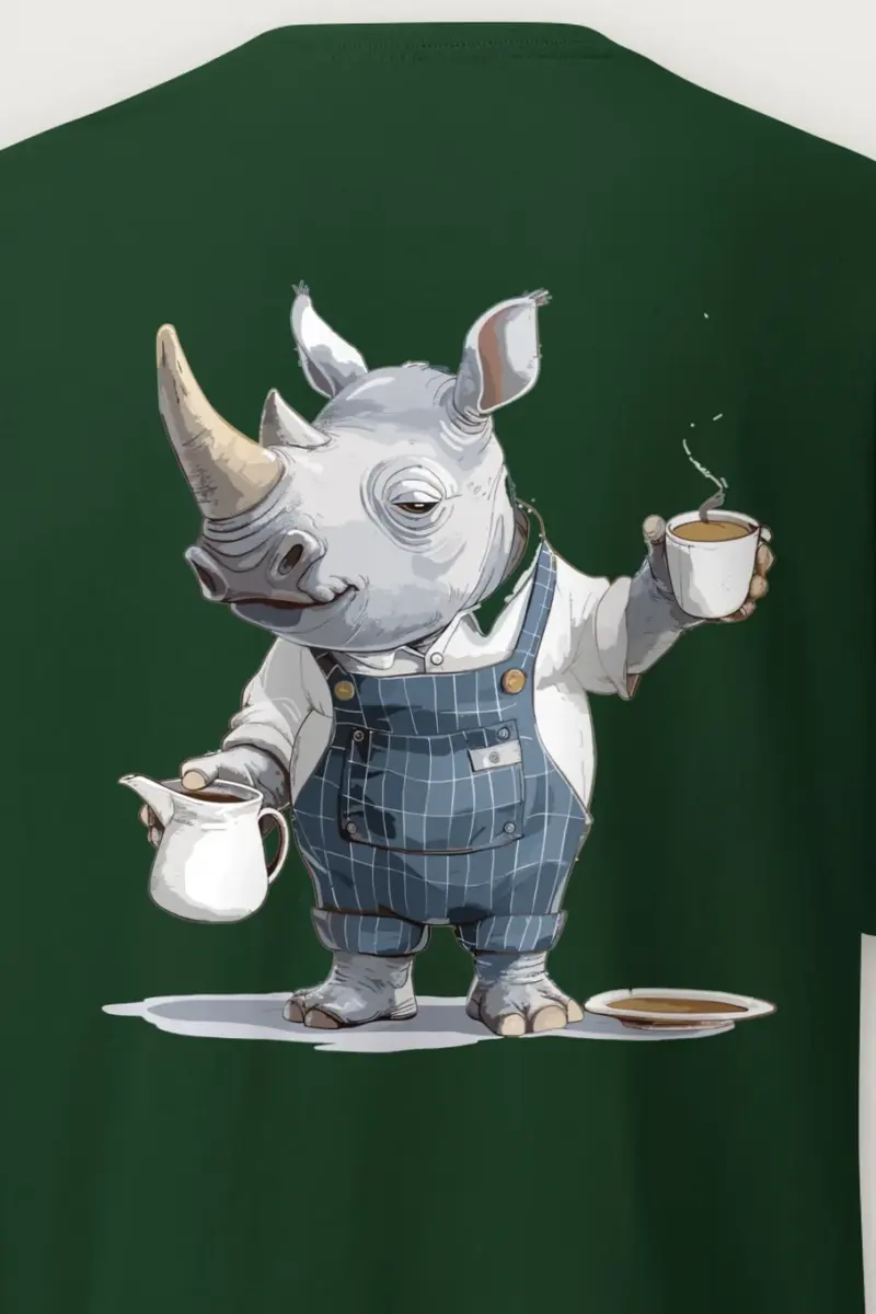 "Rhino Coffee Break" Heavyweight Unisex Crewneck T-shirt