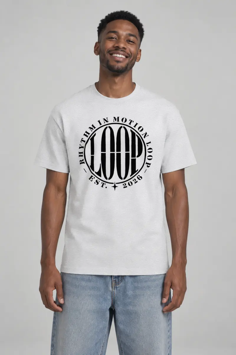 "Rhythm in Motion Loop" Heavyweight Unisex Crewneck T-shirt