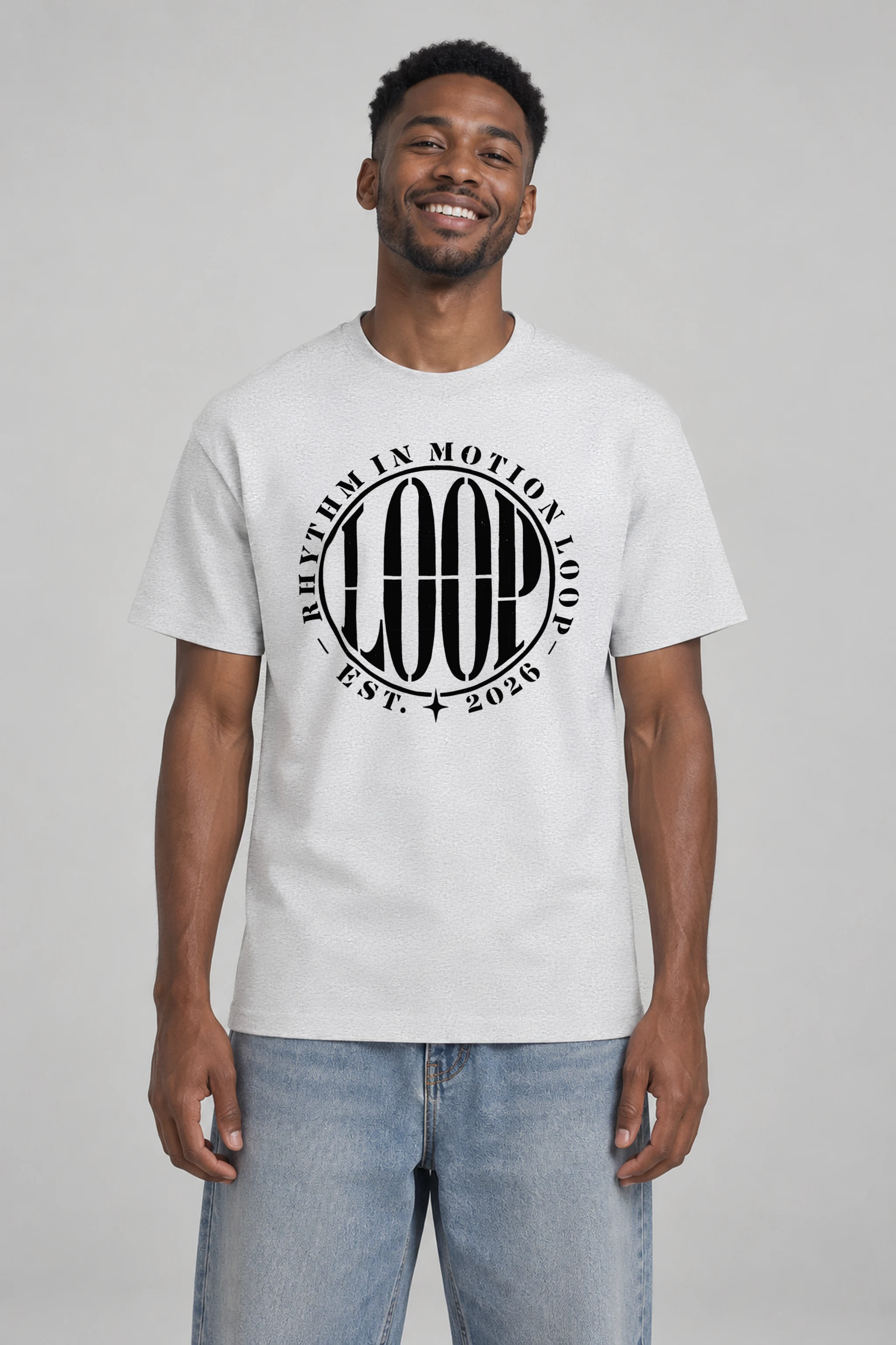 "Rhythm in Motion Loop" Heavyweight Unisex Crewneck T-shirt