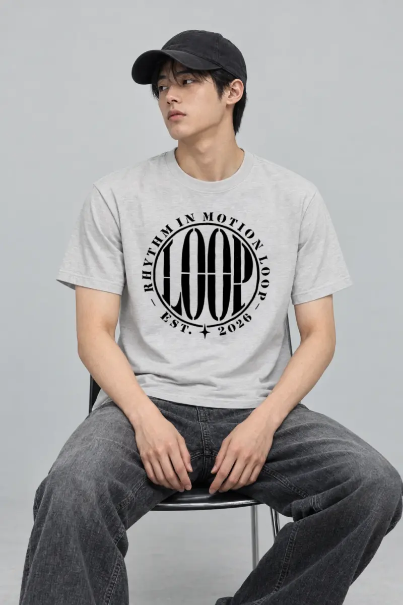 "Rhythm in Motion Loop" Heavyweight Unisex Crewneck T-shirt