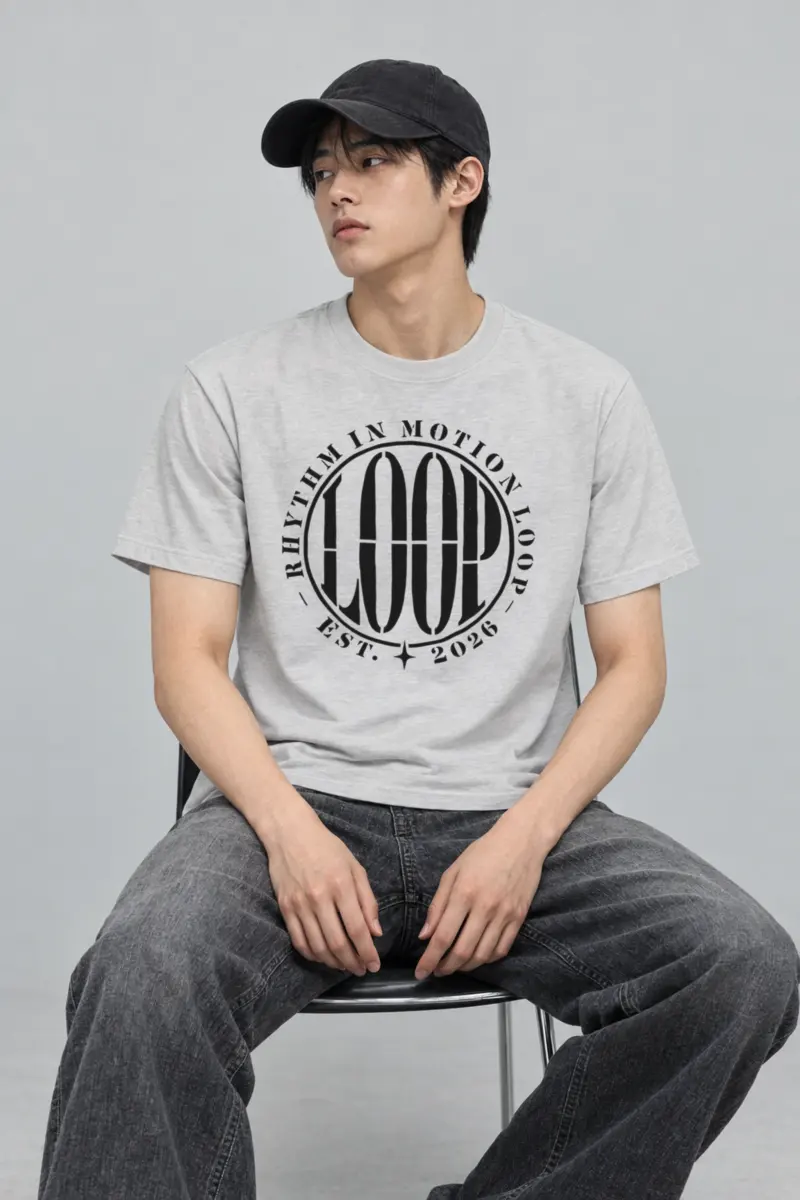 "Rhythm in Motion Loop" Heavyweight Unisex Crewneck T-shirt