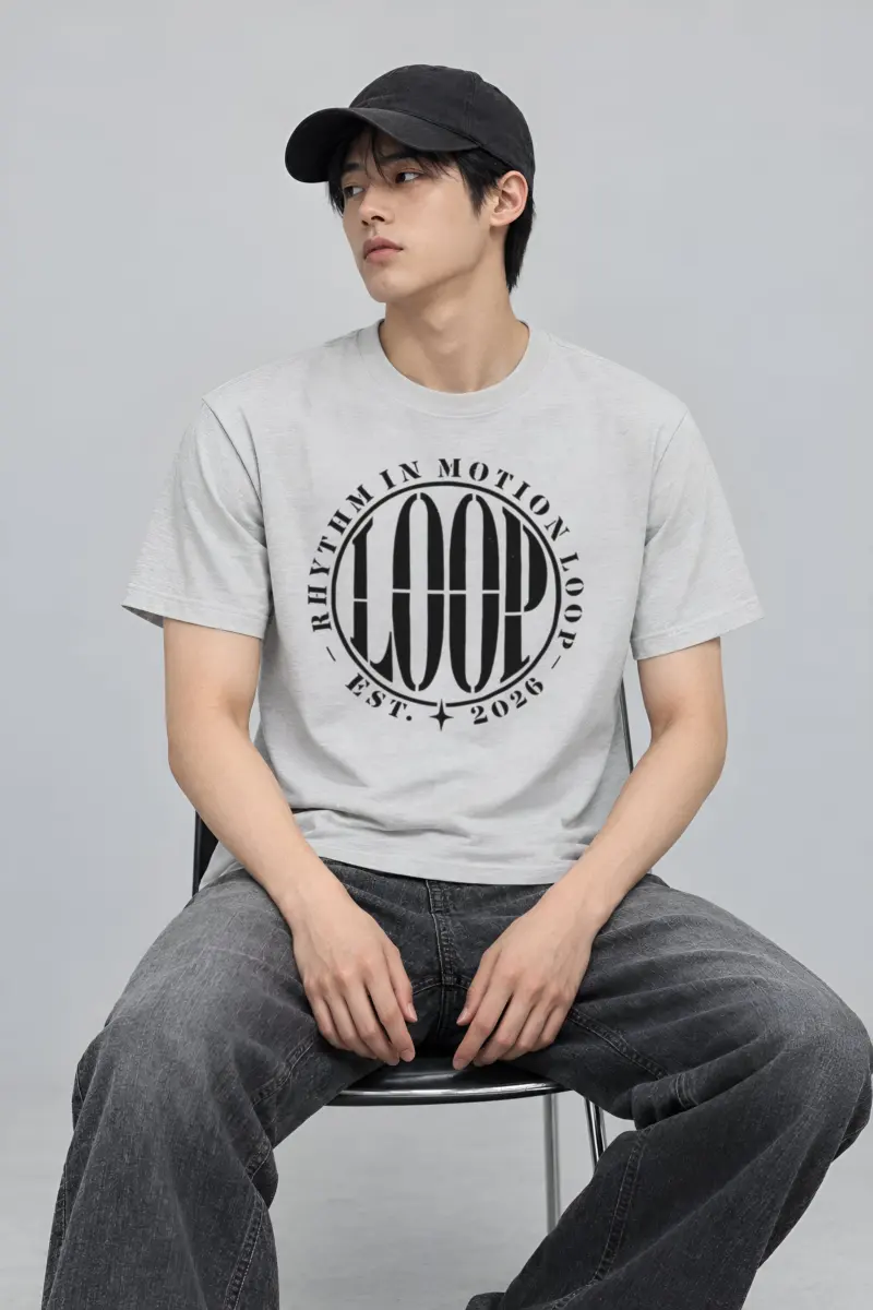 "Rhythm in Motion Loop" Heavyweight Unisex Crewneck T-shirt