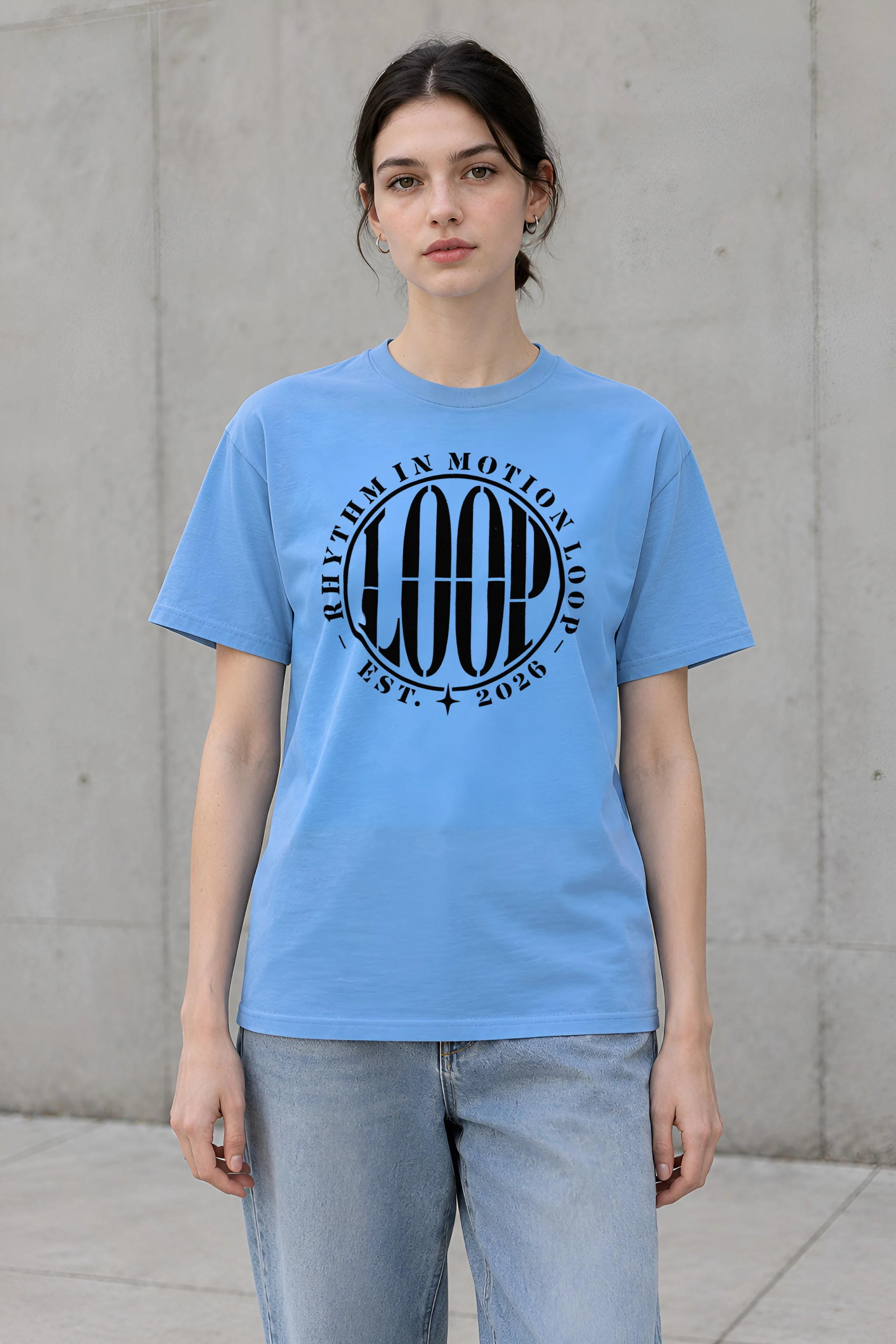 "Rhythm in Motion Loop" Heavyweight Unisex Crewneck T-shirt