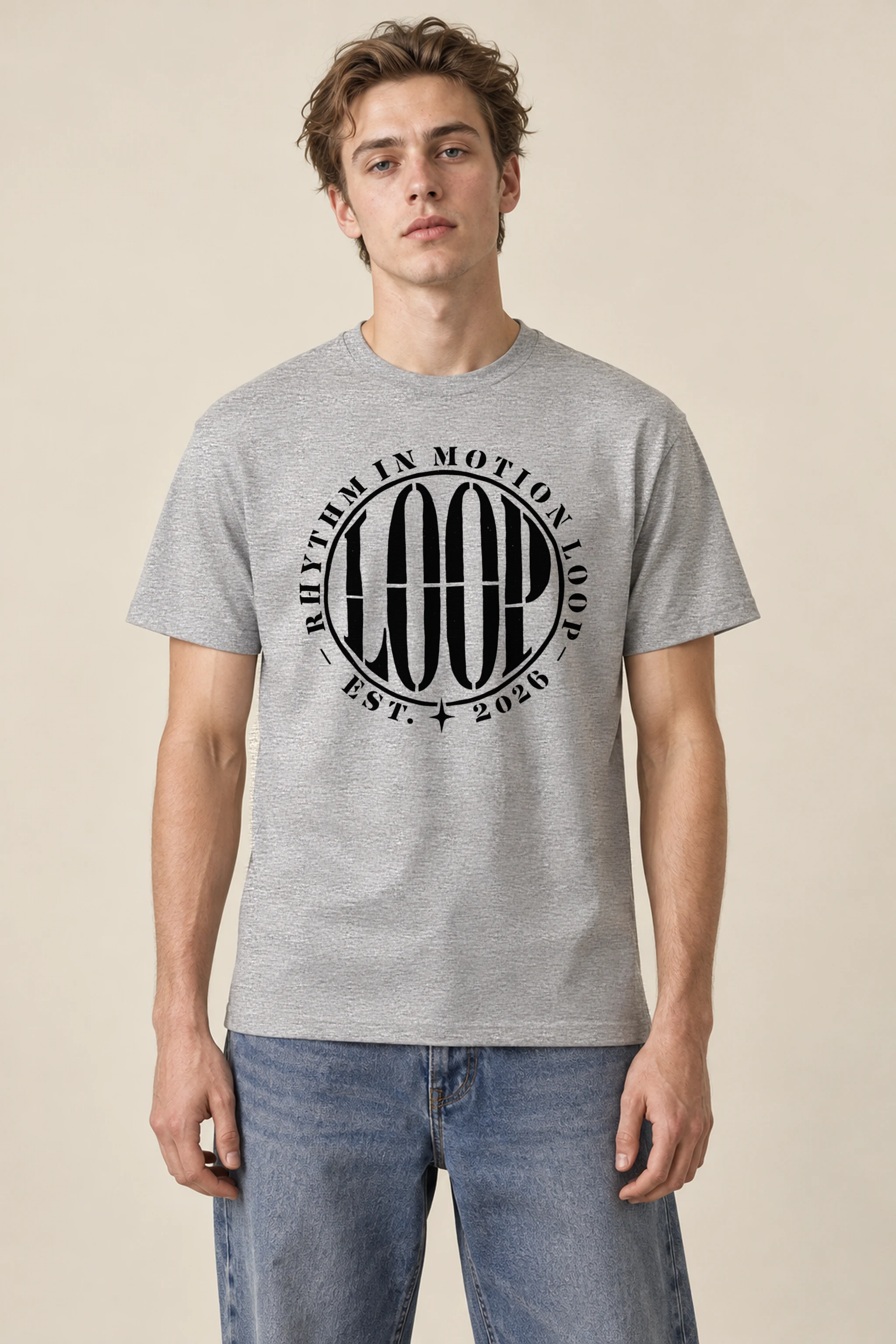"Rhythm in Motion Loop" Heavyweight Unisex Crewneck T-shirt