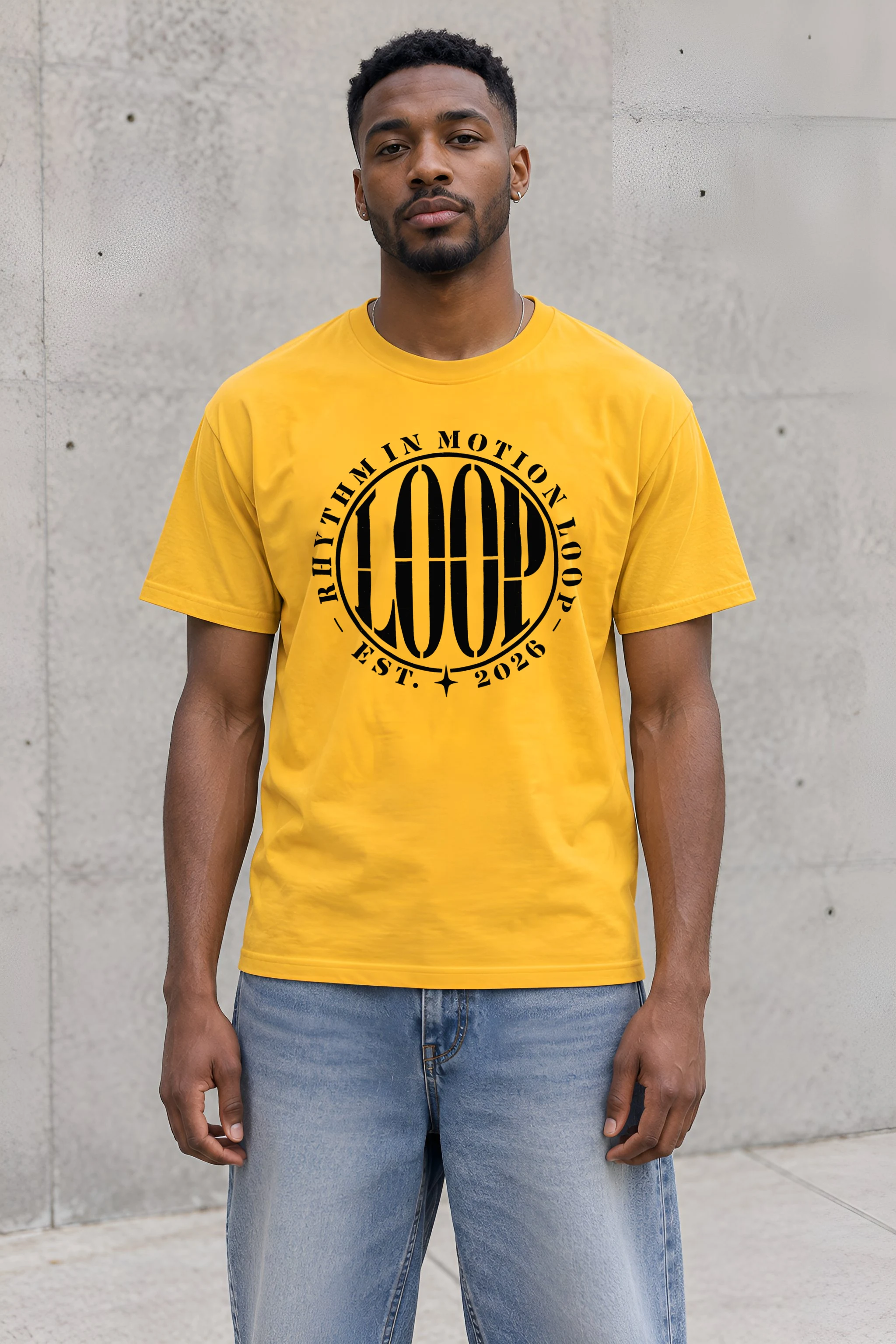 "Rhythm in Motion Loop" Heavyweight Unisex Crewneck T-shirt