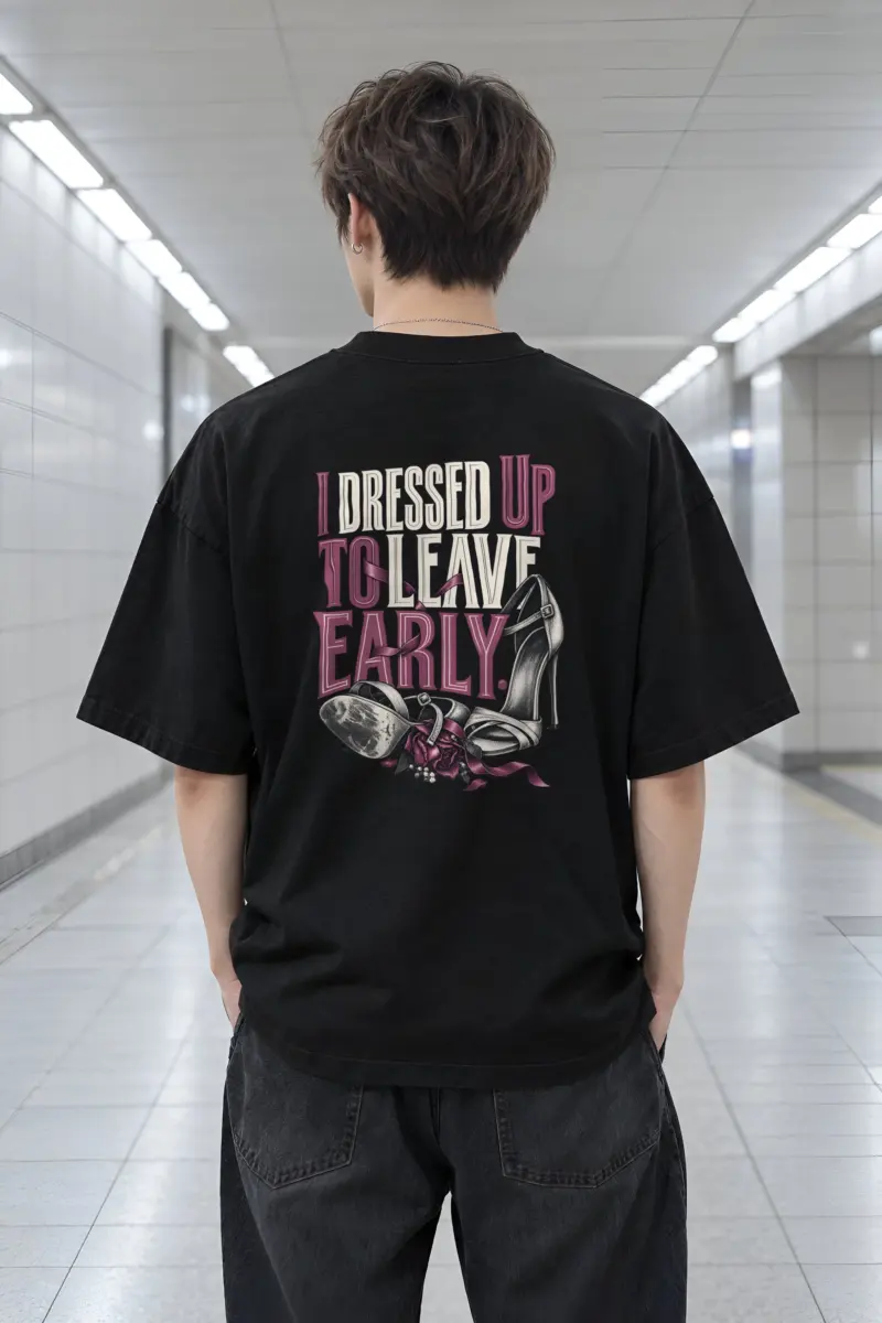 "Ribbon And Stiletto Sandals" Men's Oversized Heavyweight Crewneck T-Shirt