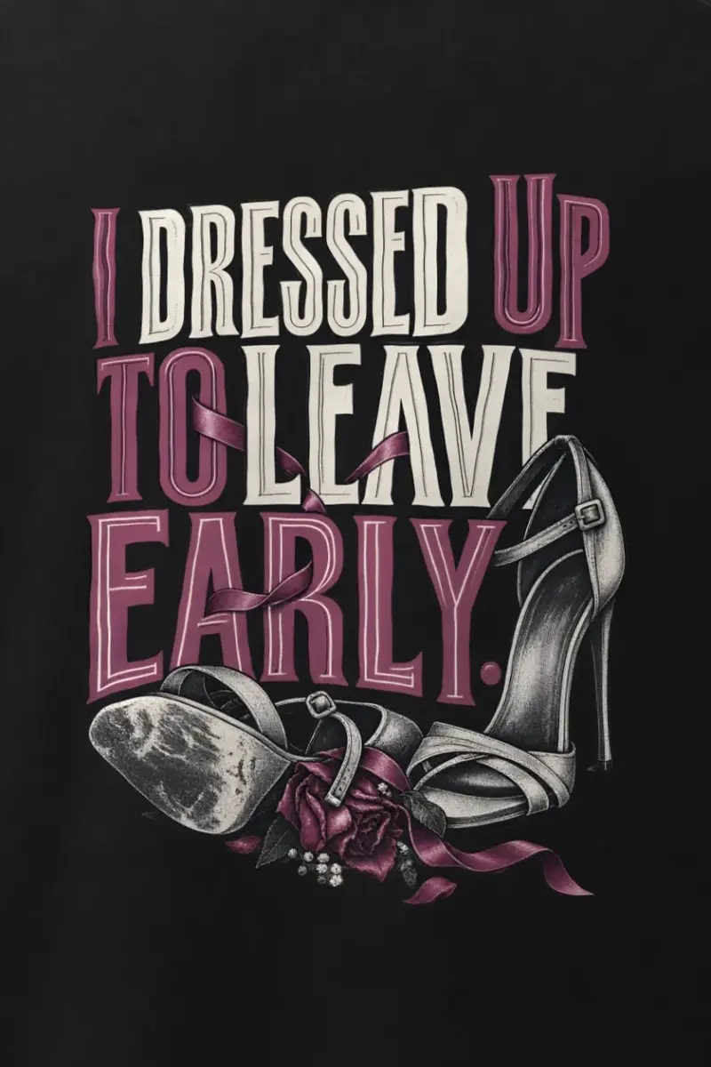 "Ribbon And Stiletto Sandals" Men’s Oversized Heavyweight Crewneck T-Shirt - the graphic up close